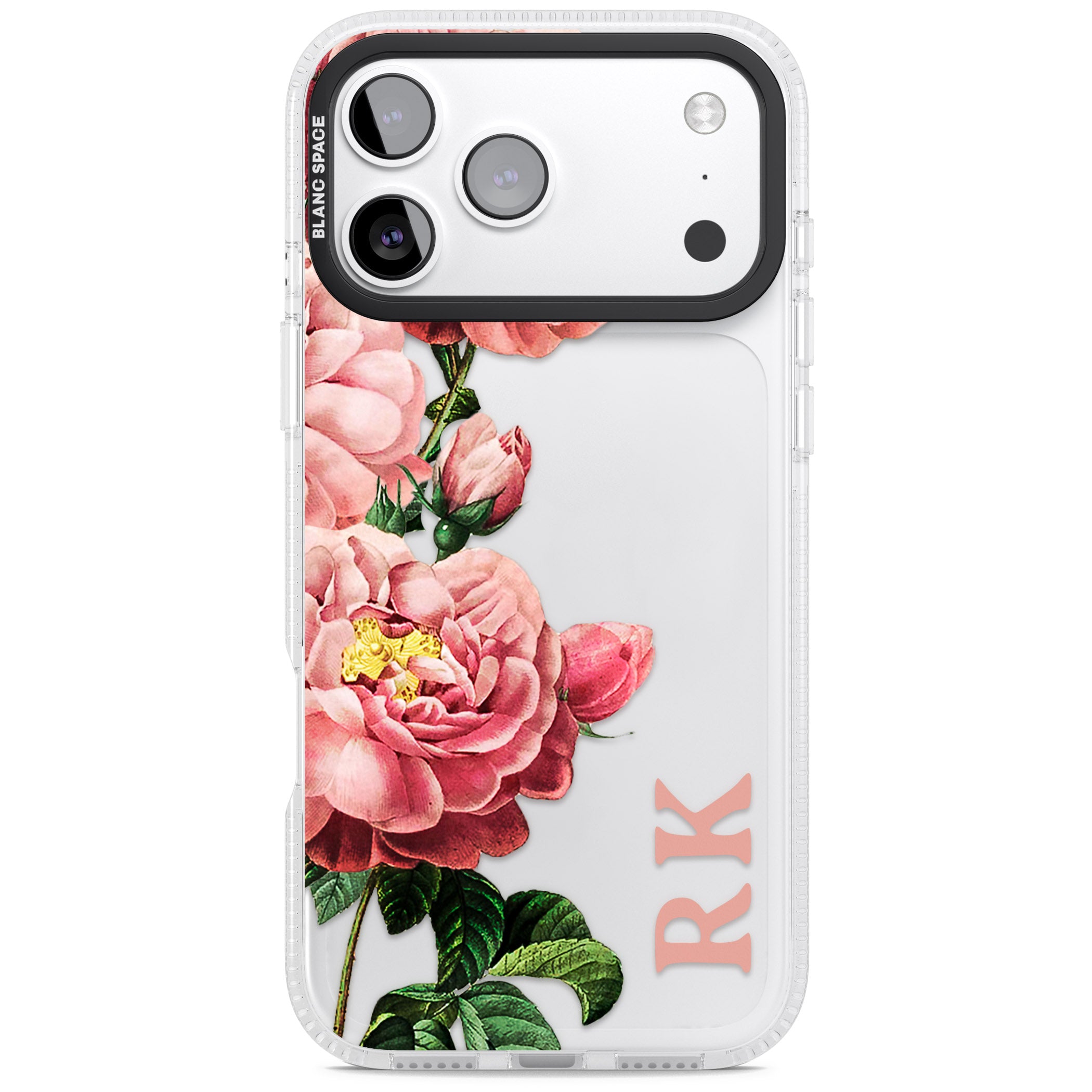 Personalised Vintage Floral Peonies iPhone 17 Pro Max Impact Air Clear Phone Case