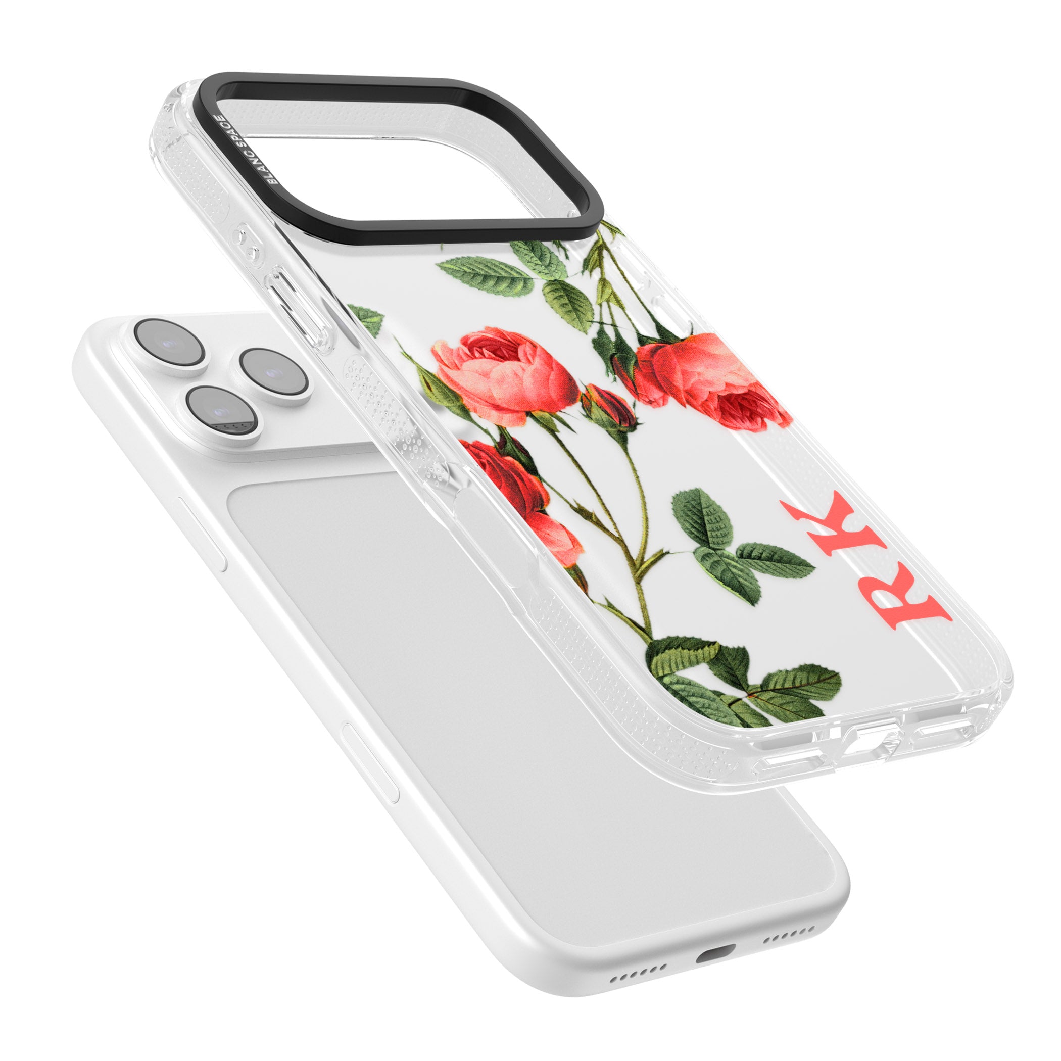 Personalised Vintage Floral Rose iPhone 17 Pro Max Impact Air Clear Phone Case Colours