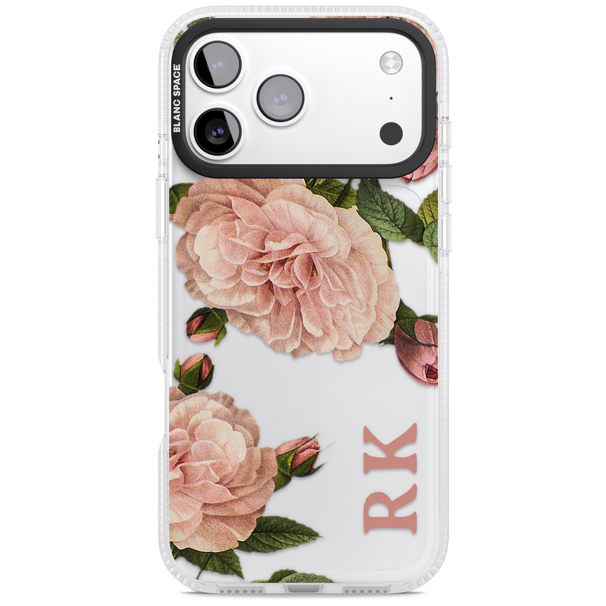 Personalised Vintage Floral iPhone 17 Pro Impact Air Clear Phone Case