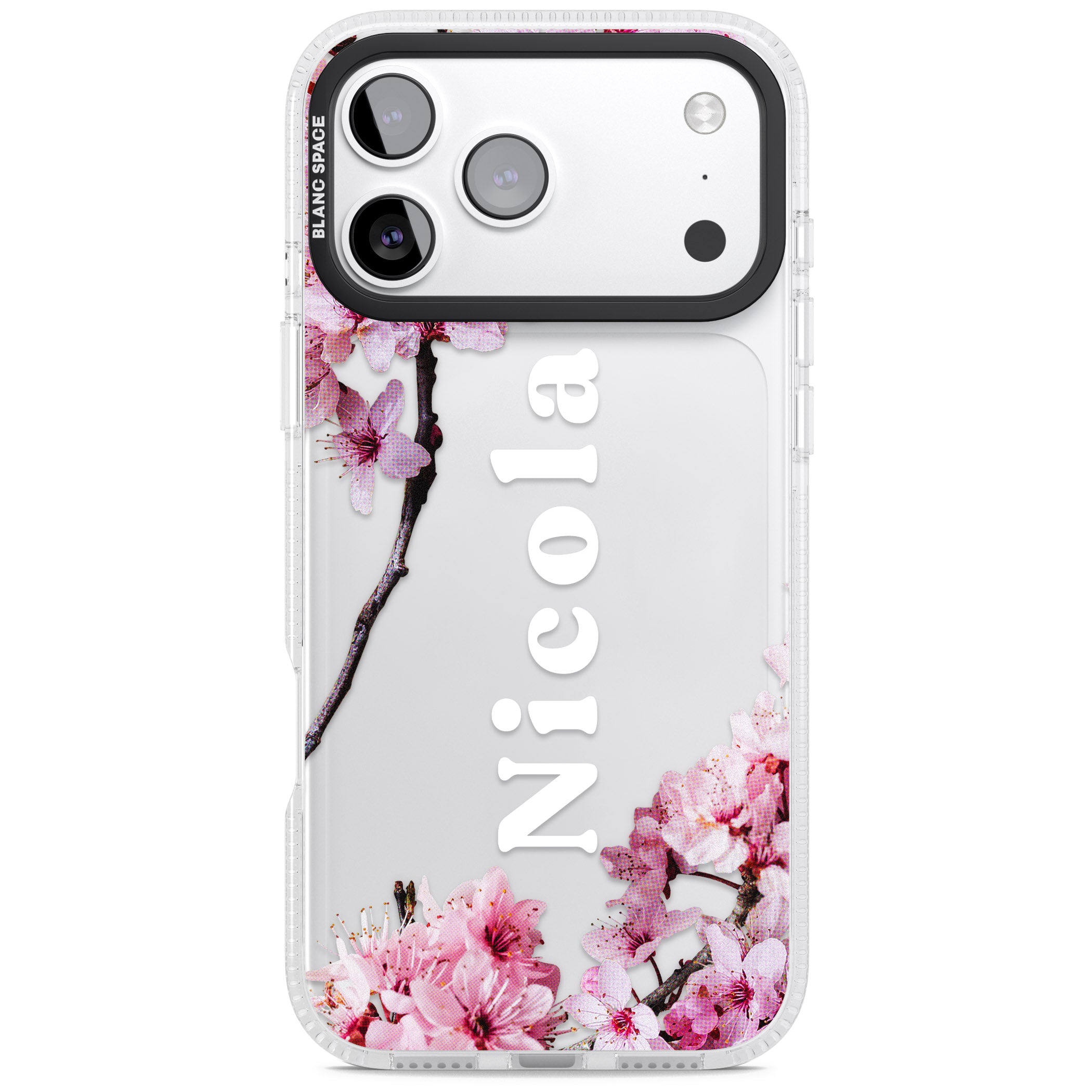Personalised Cherry Blossom Elegance Classic iPhone 17 Pro Impact Air Clear Phone Case