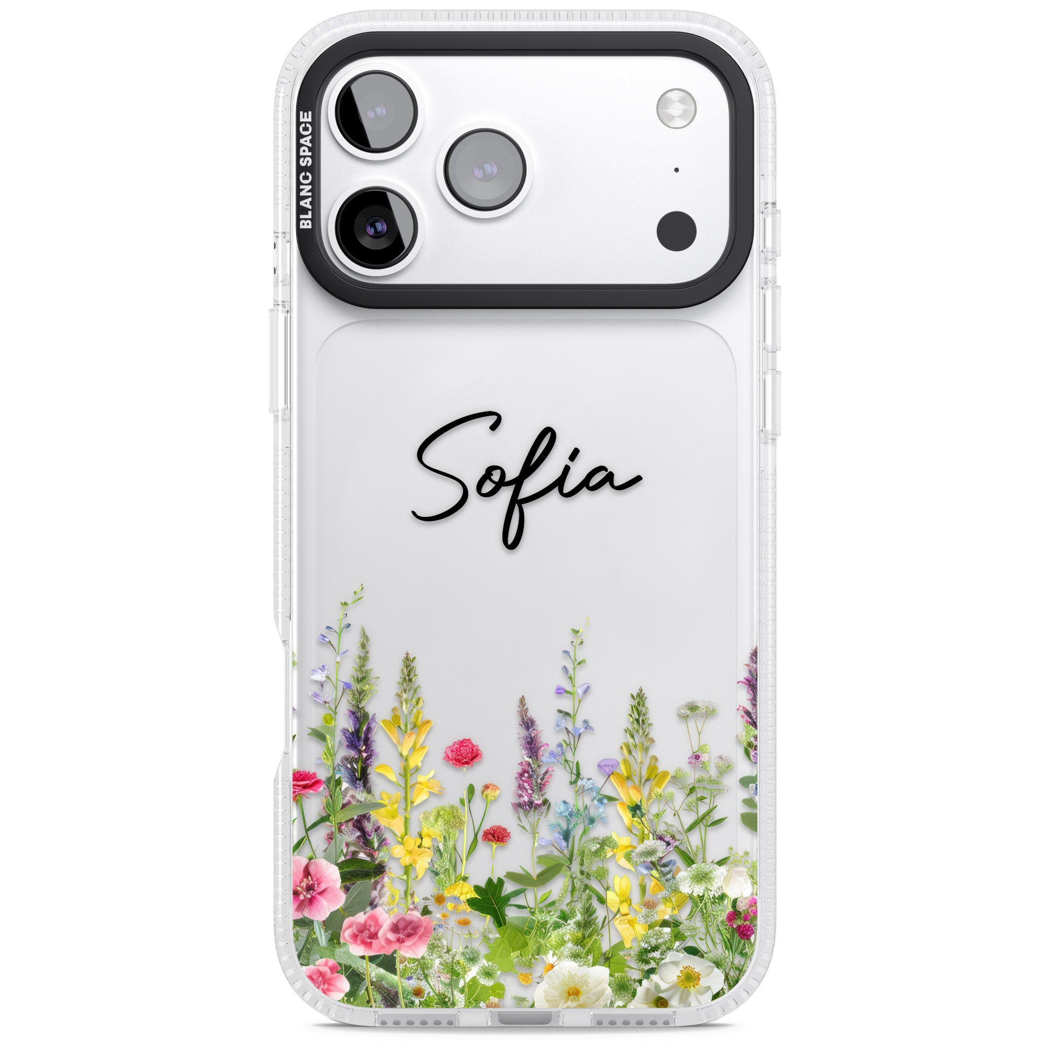 Personalised Garden Wildfowers iPhone 17 Pro Max Impact Air Clear Phone Case