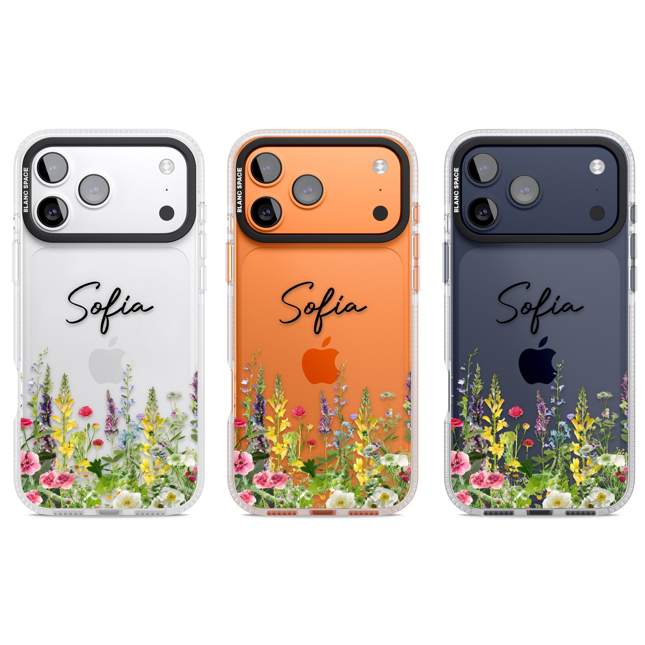 Personalised Garden Wildfowers iPhone 17 Pro Impact Air Clear Phone Case APT Impact Protection