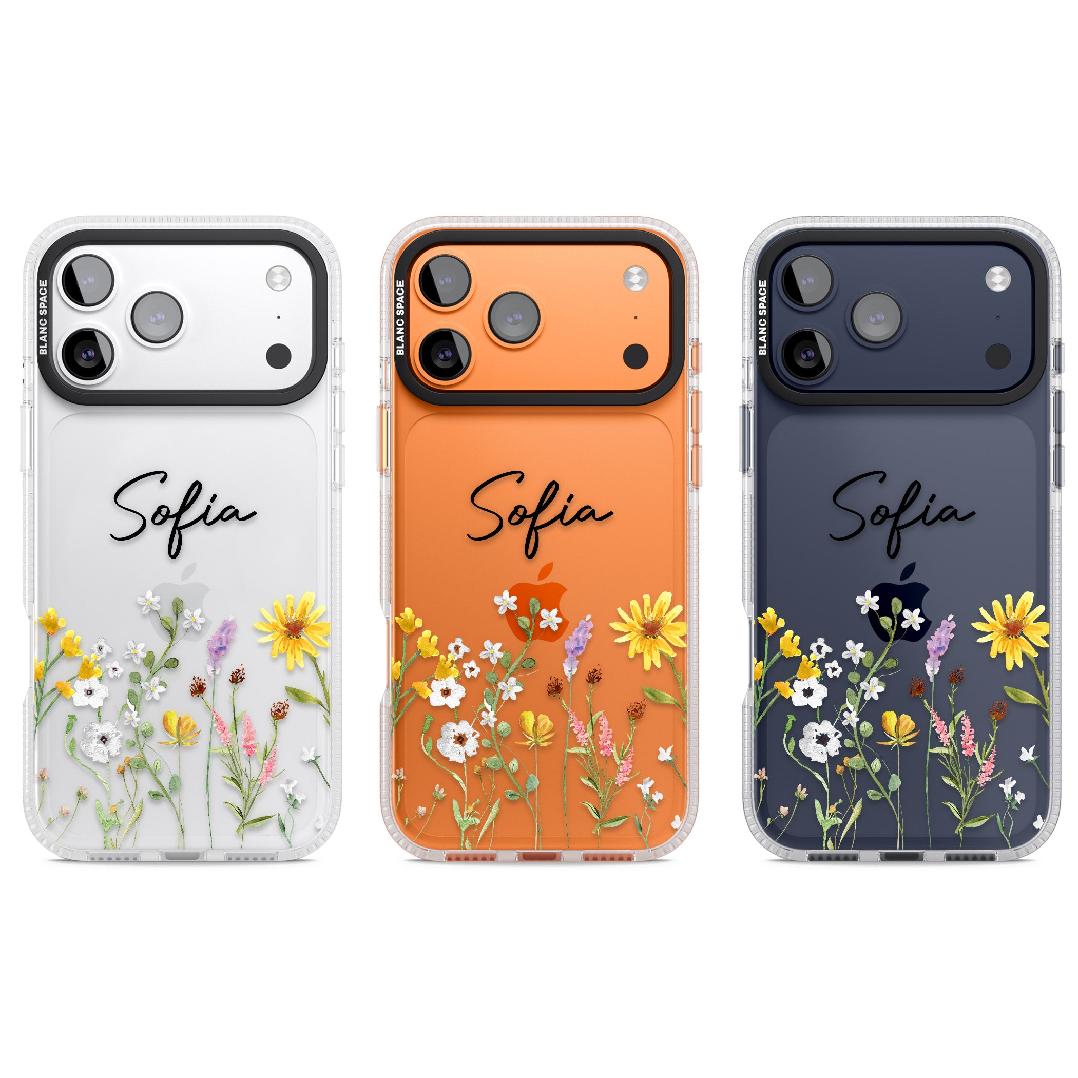 Personalised April Wildfowers iPhone 17 Pro Impact Air Clear Phone Case APT Impact Protection