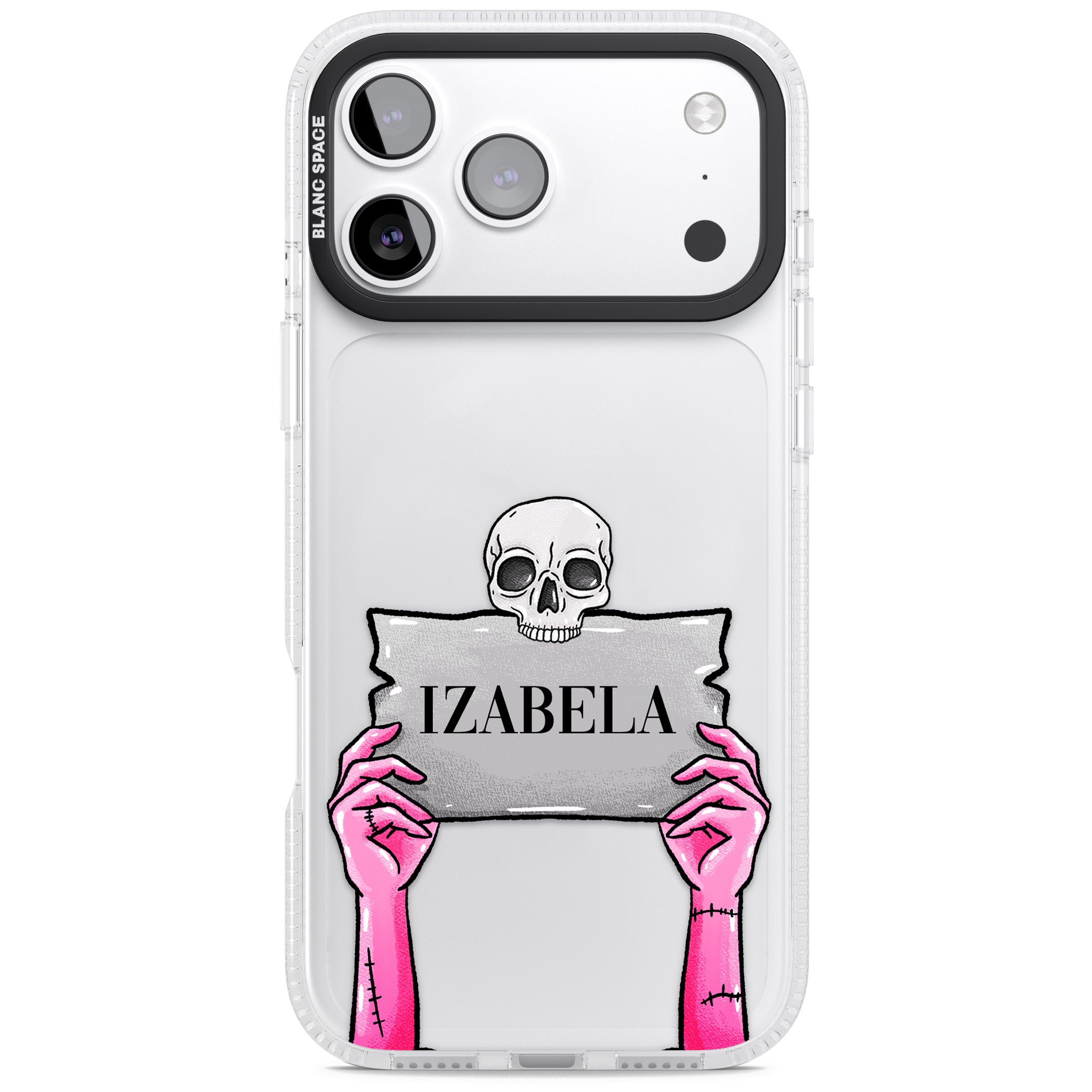 Personalised Grave Plaque iPhone 17 Pro Impact Air Clear Phone Case