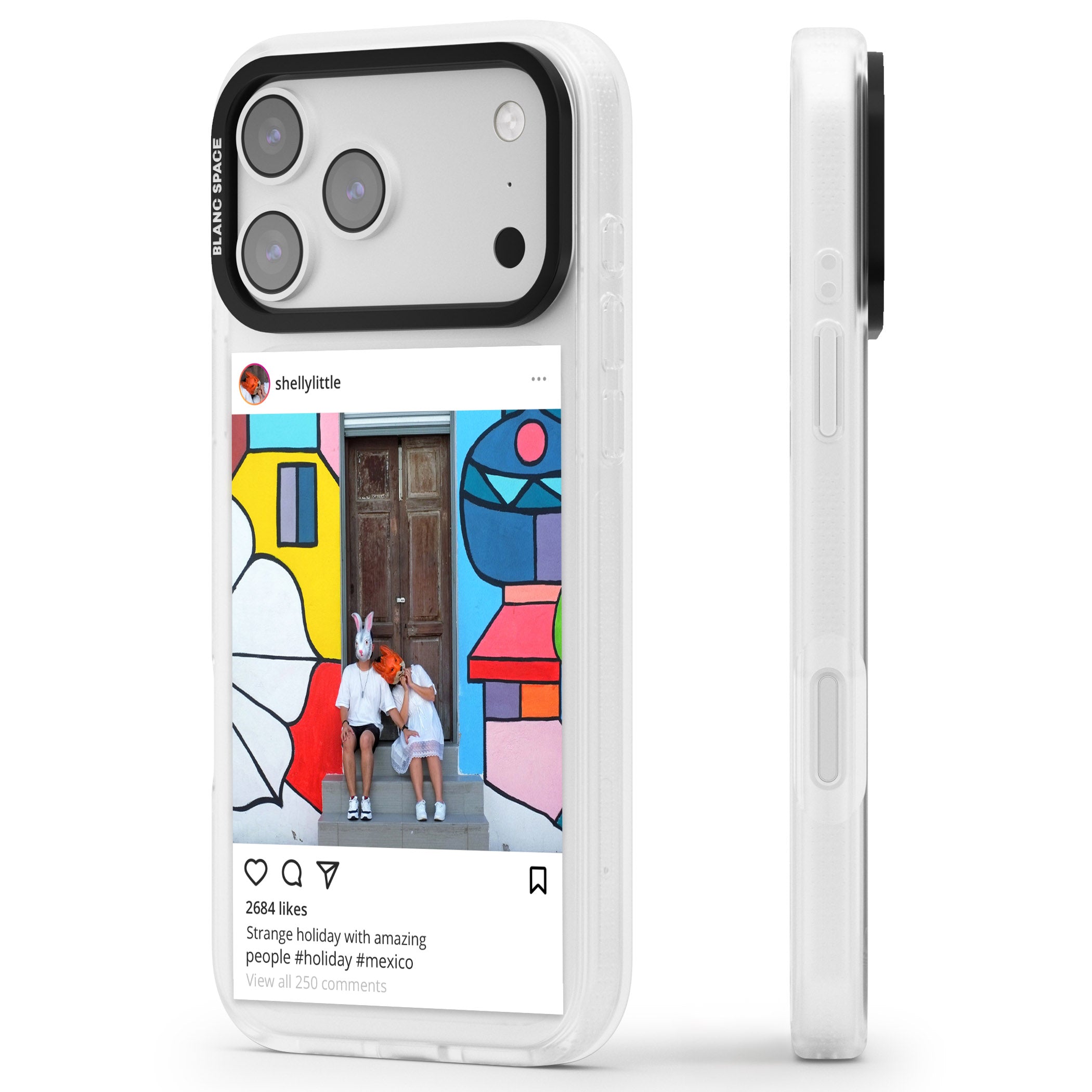 Personalised Instagram iPhone 17 Pro Impact Air Clear Phone Case Side Profile