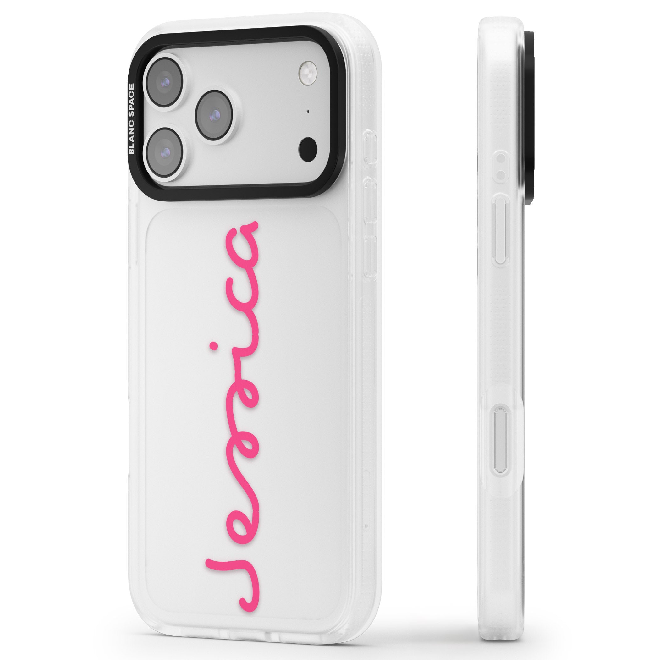 Personalised Summer Name iPhone 17 Pro Impact Air Clear Phone Case Side Profile