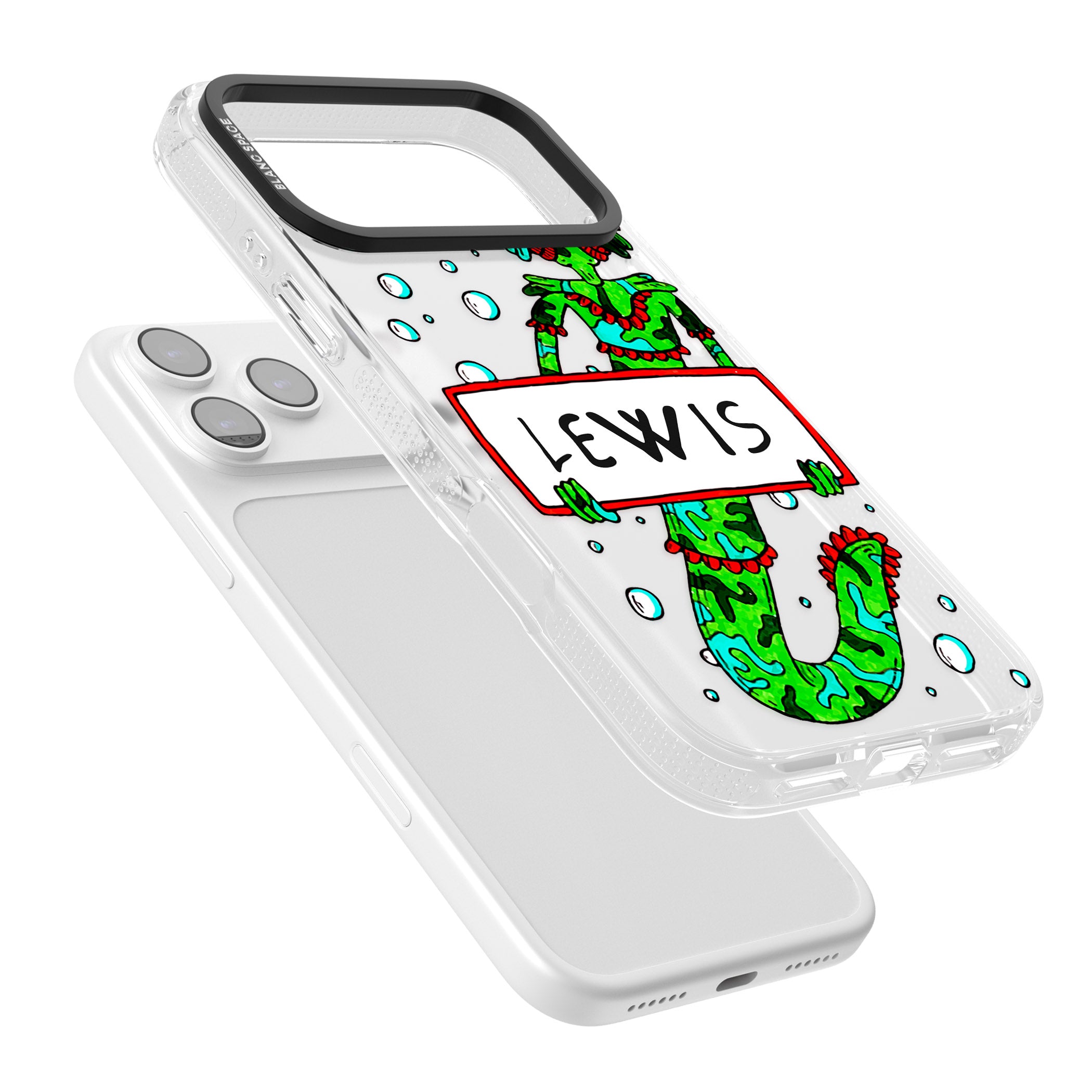 Personalised Fish Boy iPhone 17 Pro Impact Air Clear Phone Case Colours