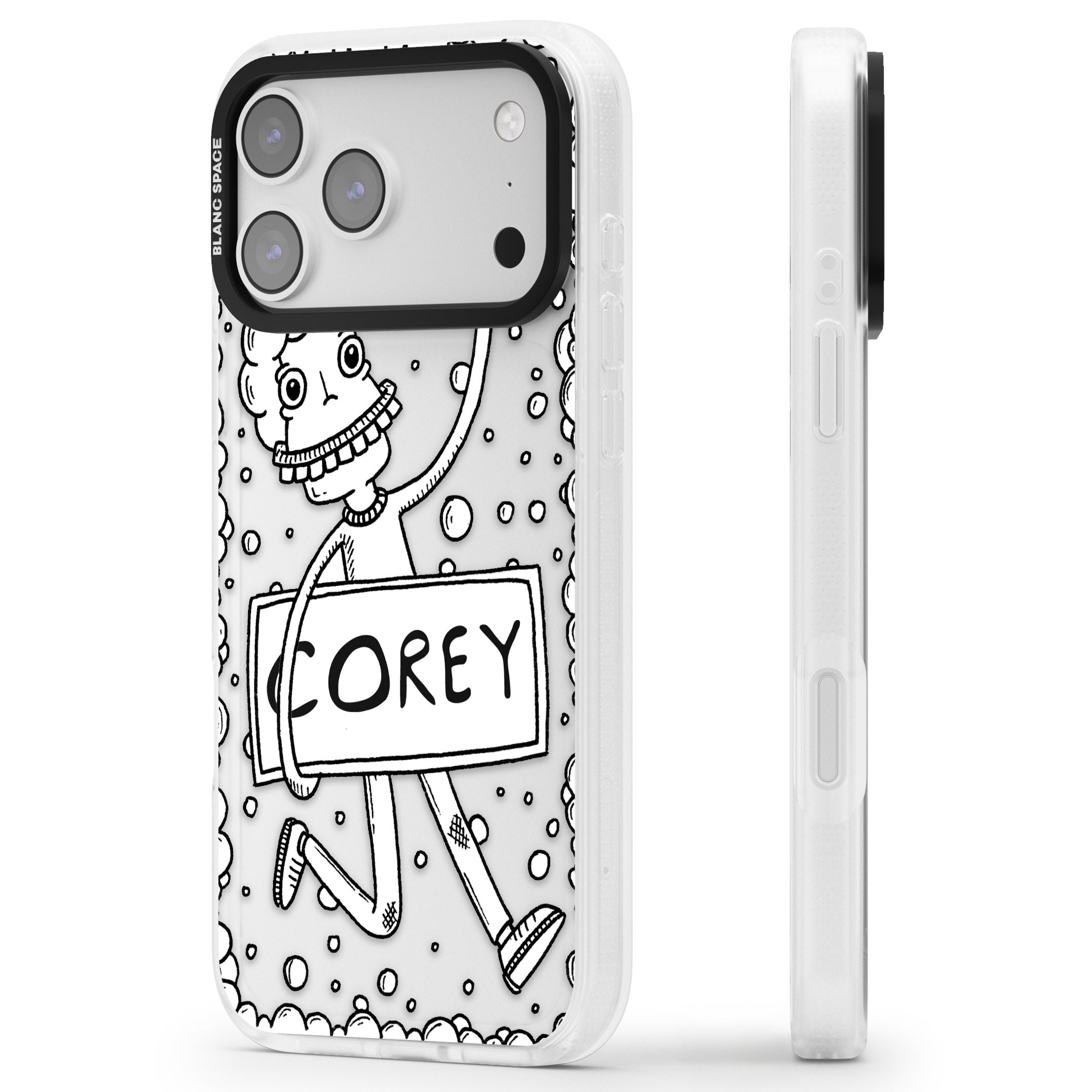 Personalised Banner Boy iPhone 17 Pro Max Impact Air Clear Phone Case Side Profile