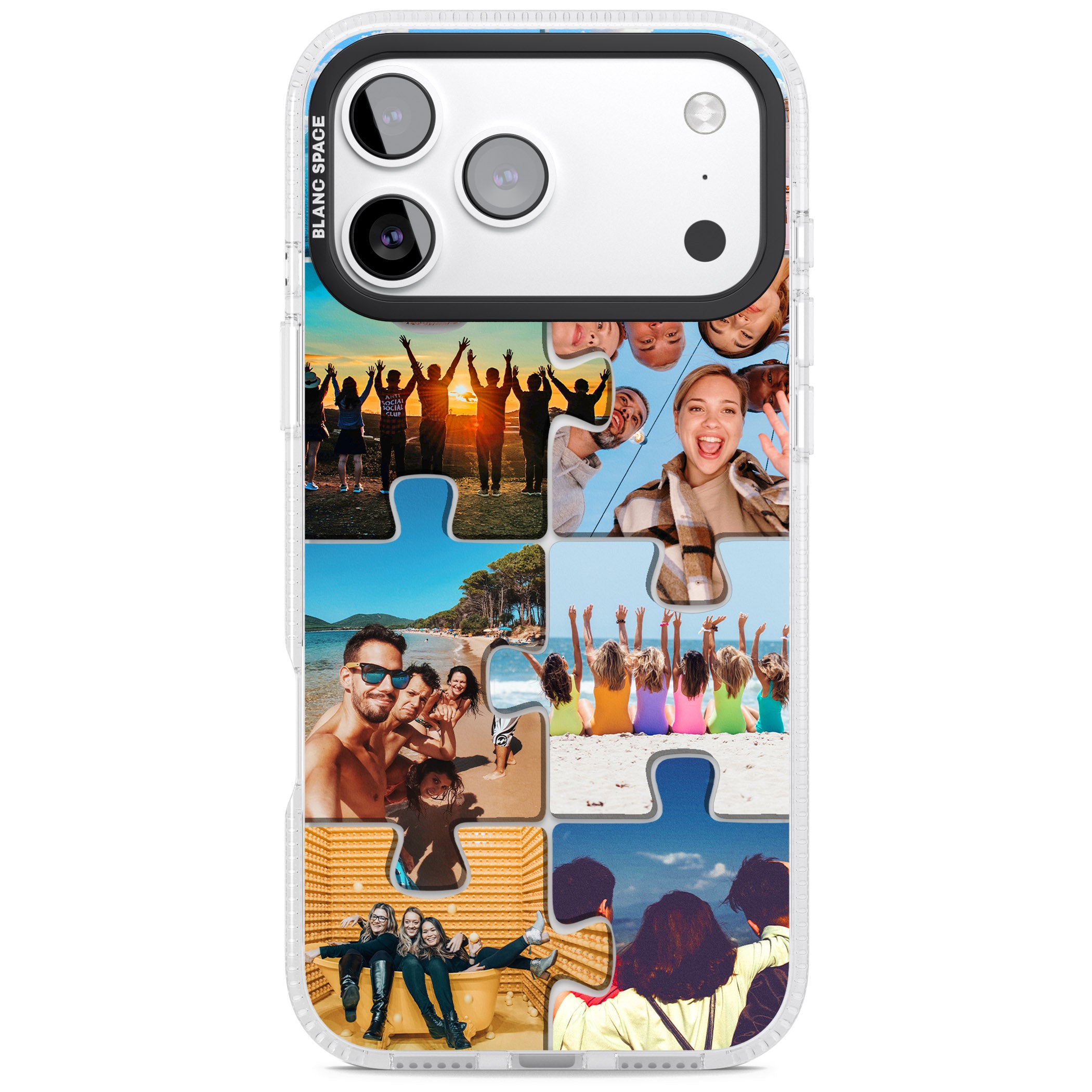 Personalised Jigsaw Photo Grid iPhone 17 Pro Impact Air Clear Phone Case