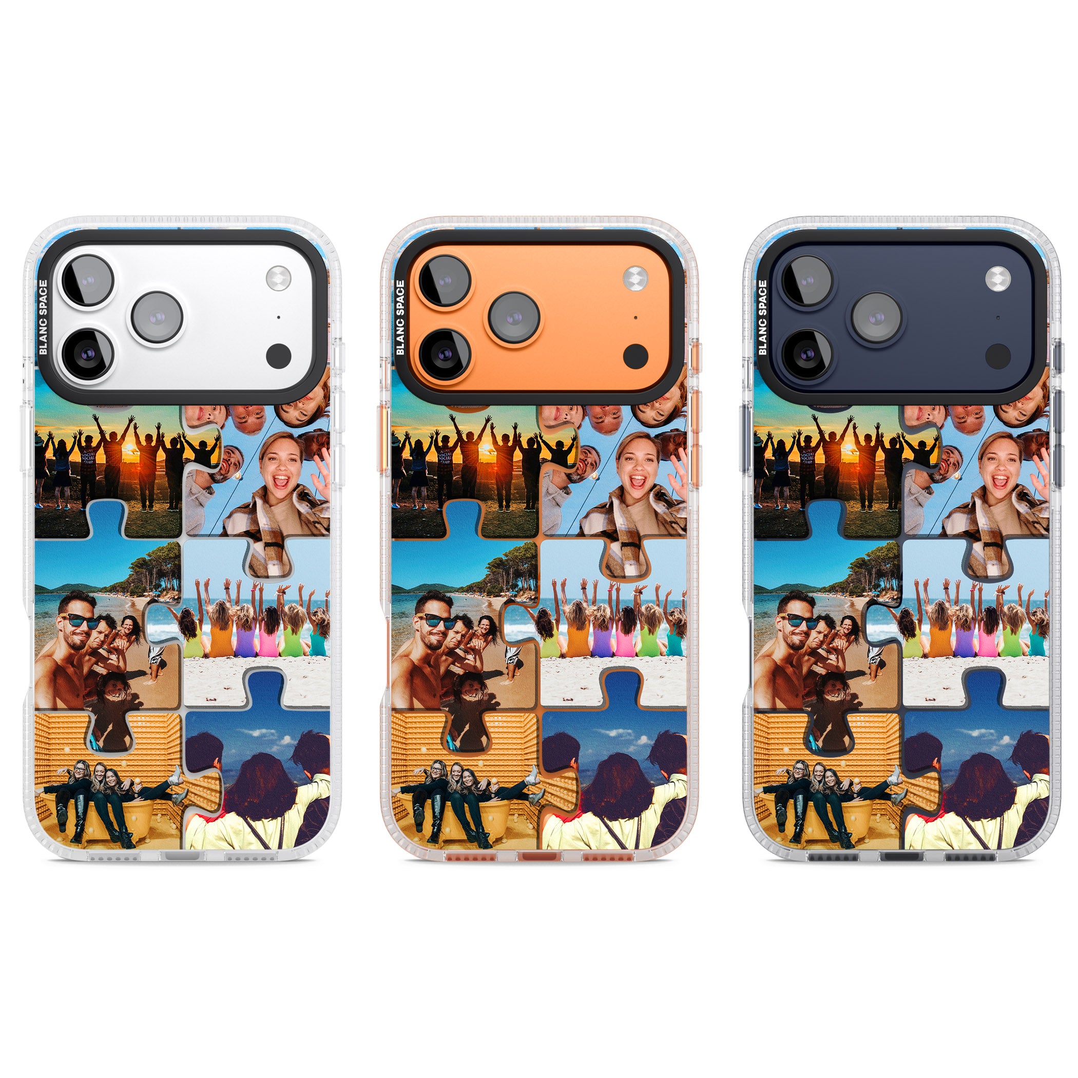 Personalised Jigsaw Photo Grid iPhone 17 Pro Impact Air Clear Phone Case APT Impact Protection