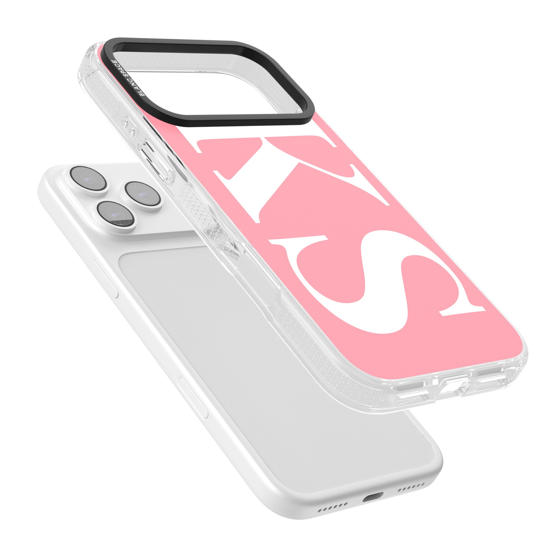 Personalised White & Pink Letters iPhone 17 Pro Impact Air Clear Phone Case Colours