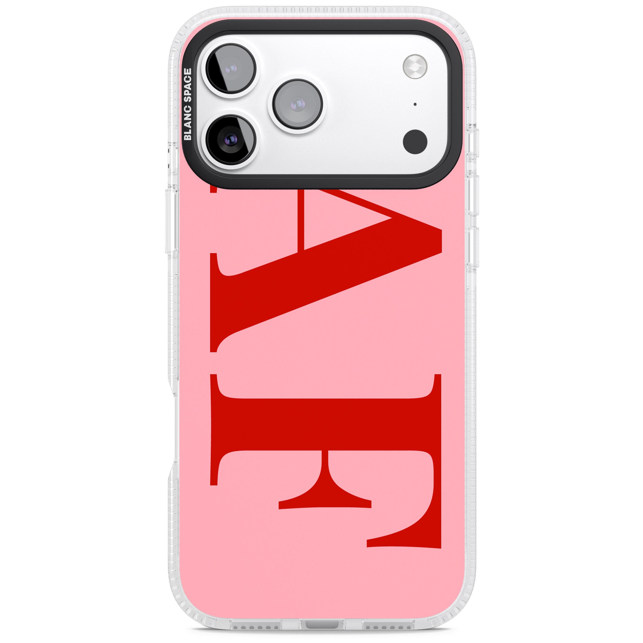 Personalised Red & Pink Letters iPhone 17 Pro Impact Air Clear Phone Case