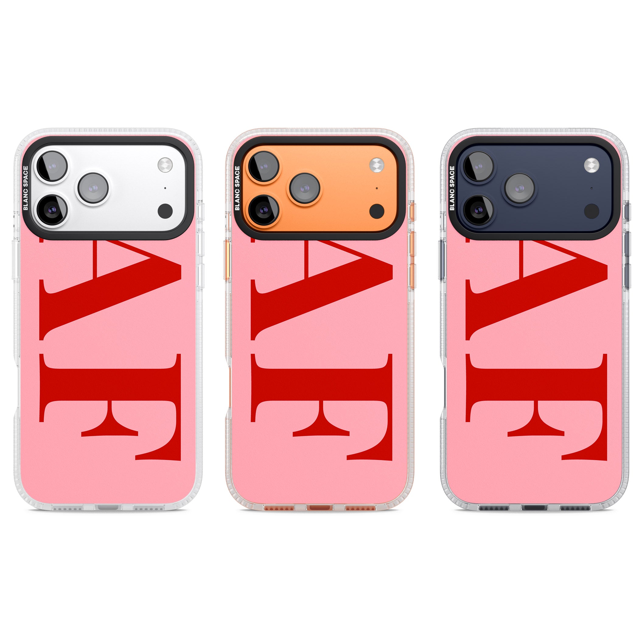 Personalised Red & Pink Letters iPhone 17 Pro Impact Air Clear Phone Case APT Impact Protection
