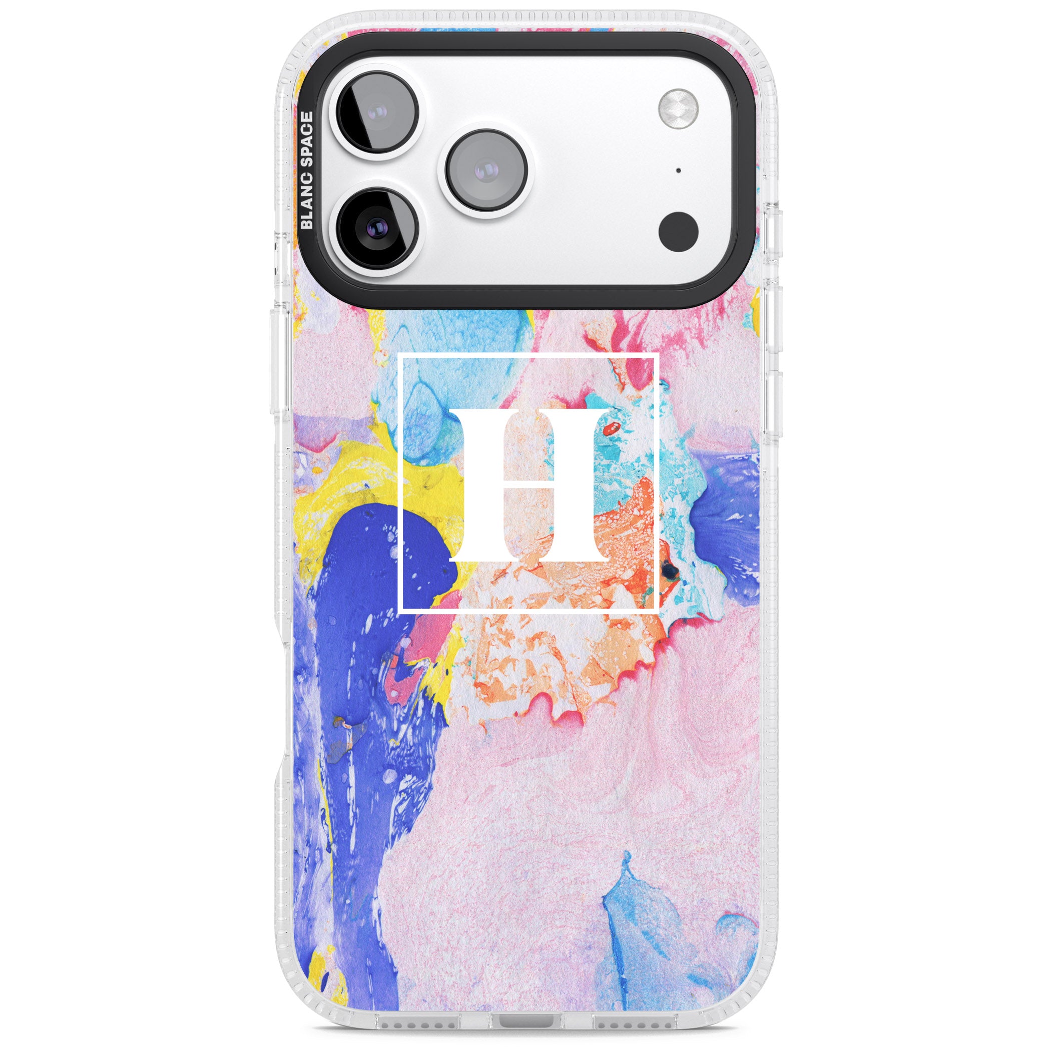 Personalised Pastel Marble Mix iPhone 17 Pro Impact Air Clear Phone Case