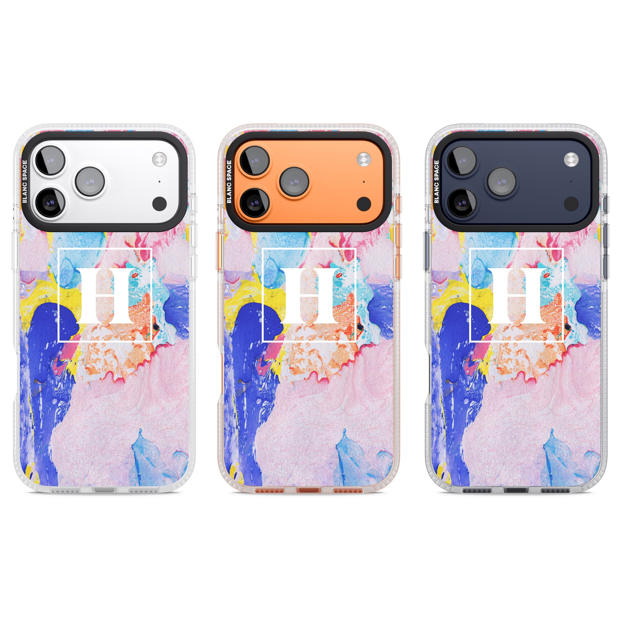 Personalised Pastel Marble Mix iPhone 17 Pro Impact Air Clear Phone Case APT Impact Protection