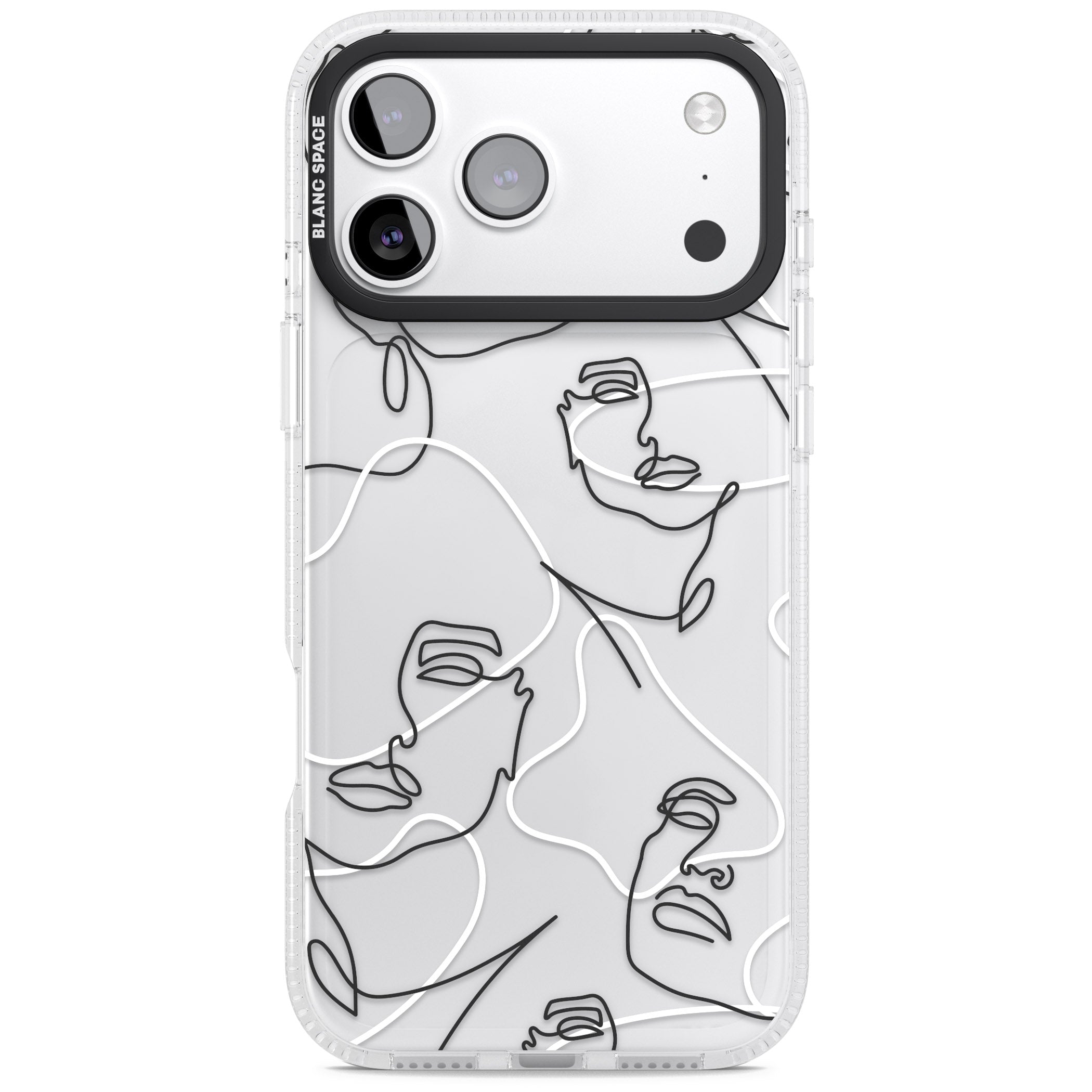 Personalised Abstract Faces iPhone 17 Pro Max Impact Air Clear Phone Case