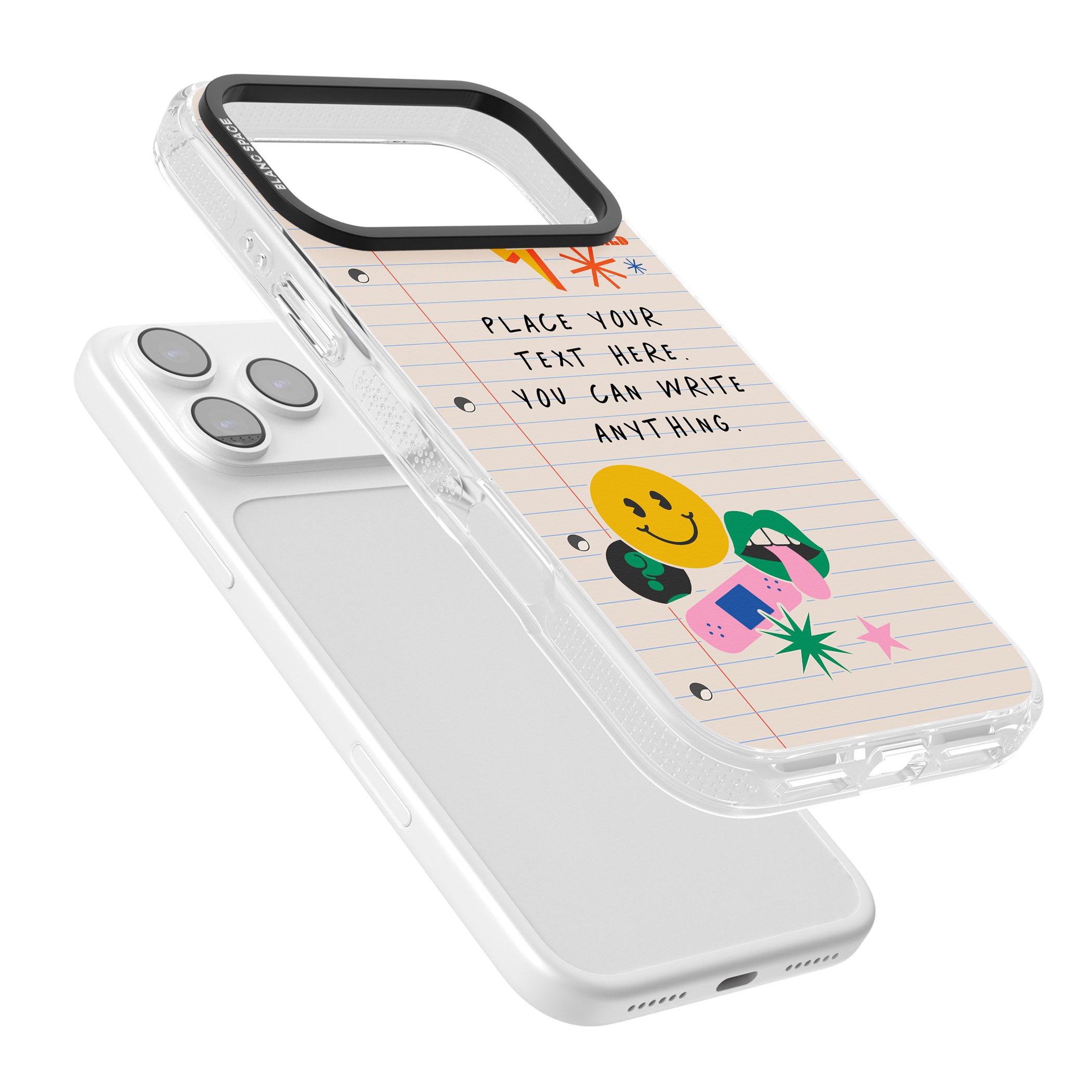 Personalised Retro Rainbow Fun iPhone 17 Pro Max Impact Air Clear Phone Case Colours