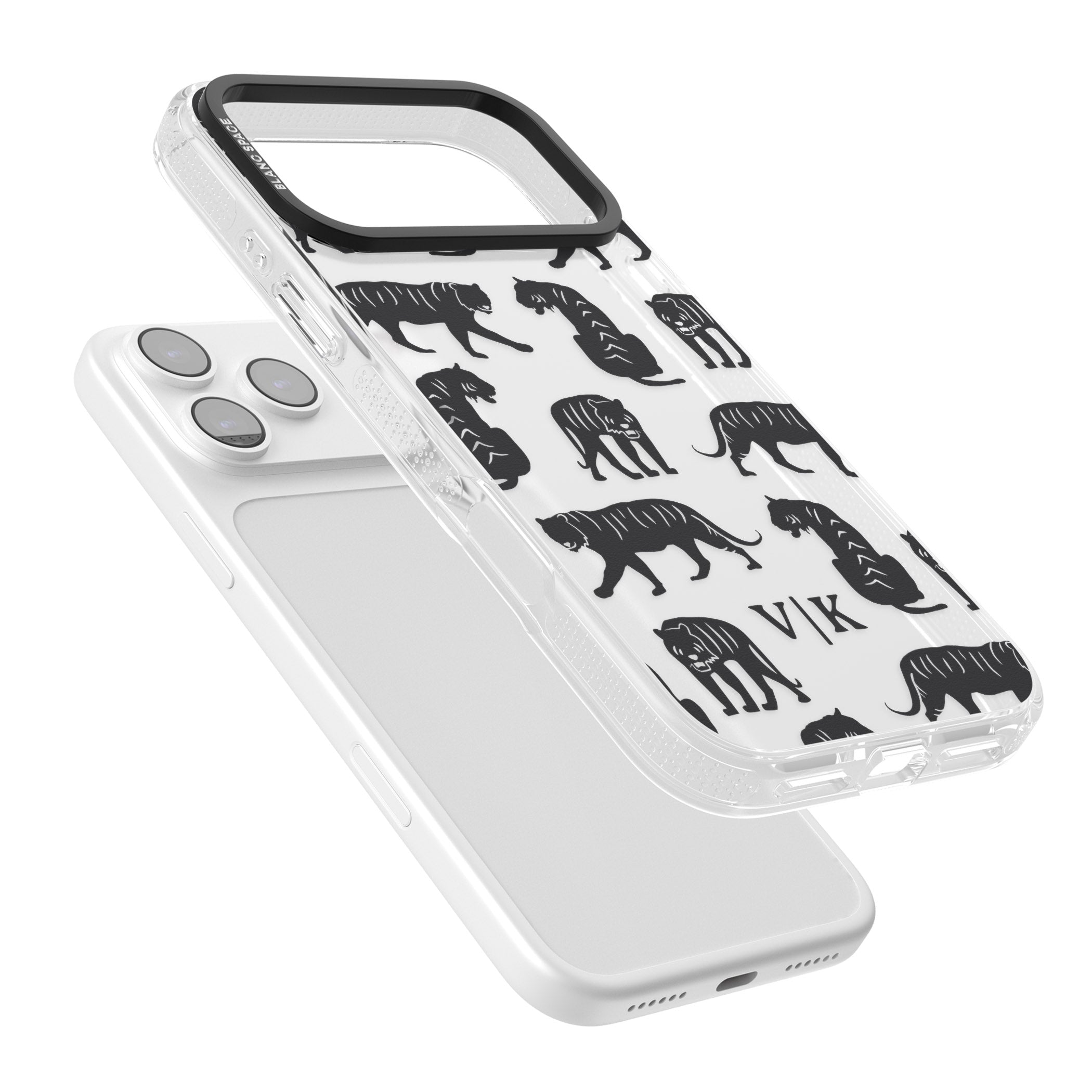 Personalised Tiger Silhouettes iPhone 17 Pro Max Impact Air Clear Phone Case Colours