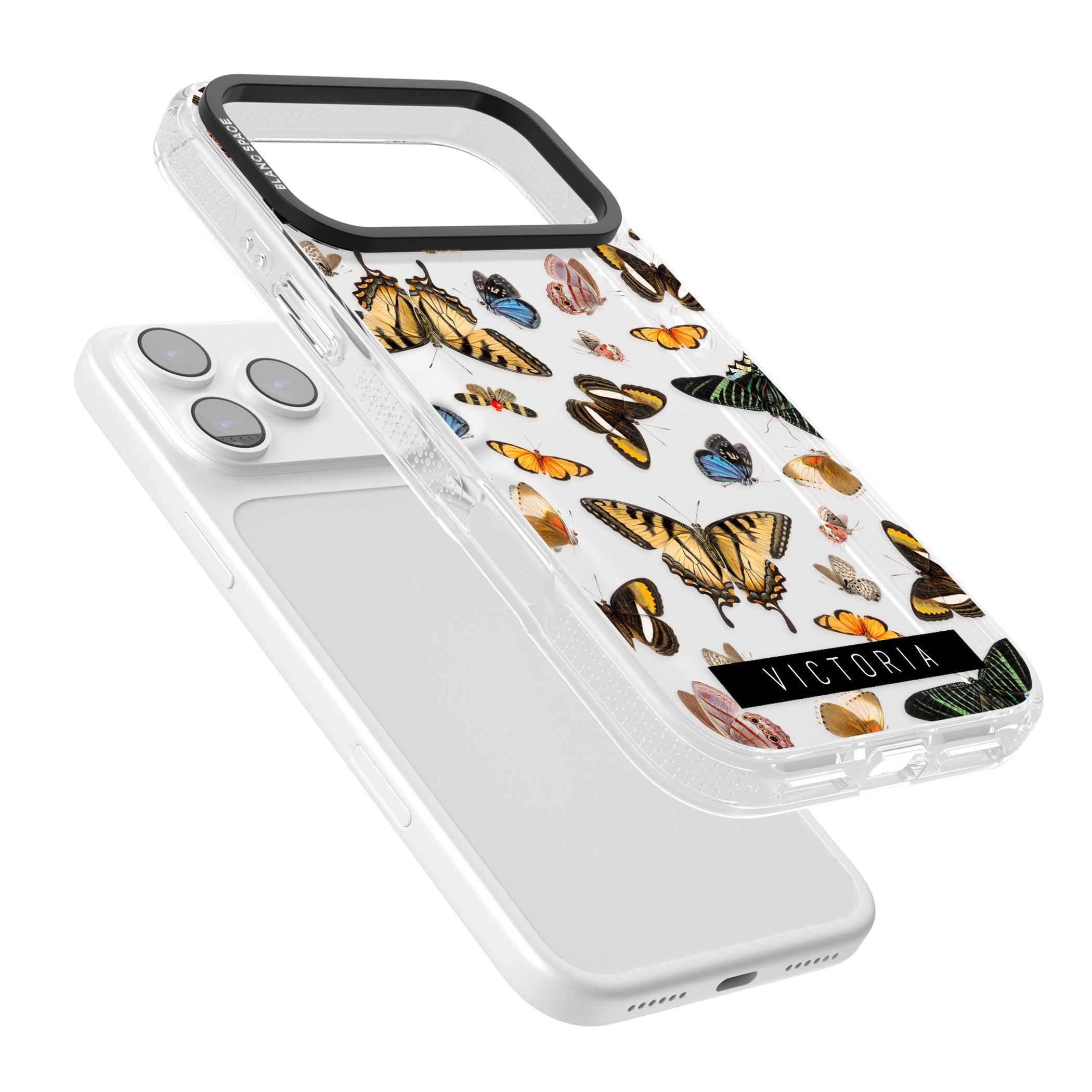Personalised Butterfly Archive iPhone 17 Pro Impact Air Clear Phone Case Colours