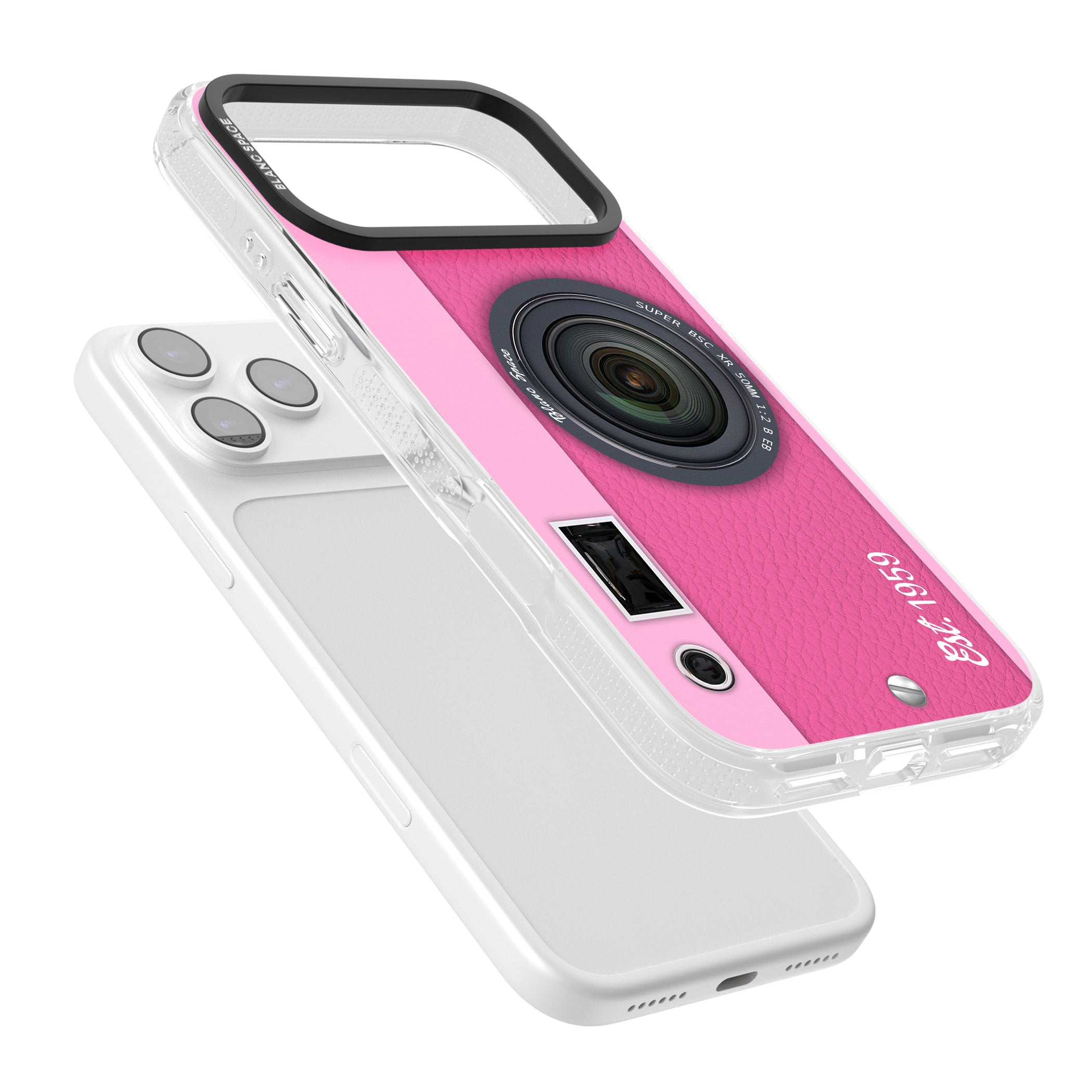 Personalised Pink Dream Camera iPhone 17 Pro Max Impact Air Clear Phone Case Colours