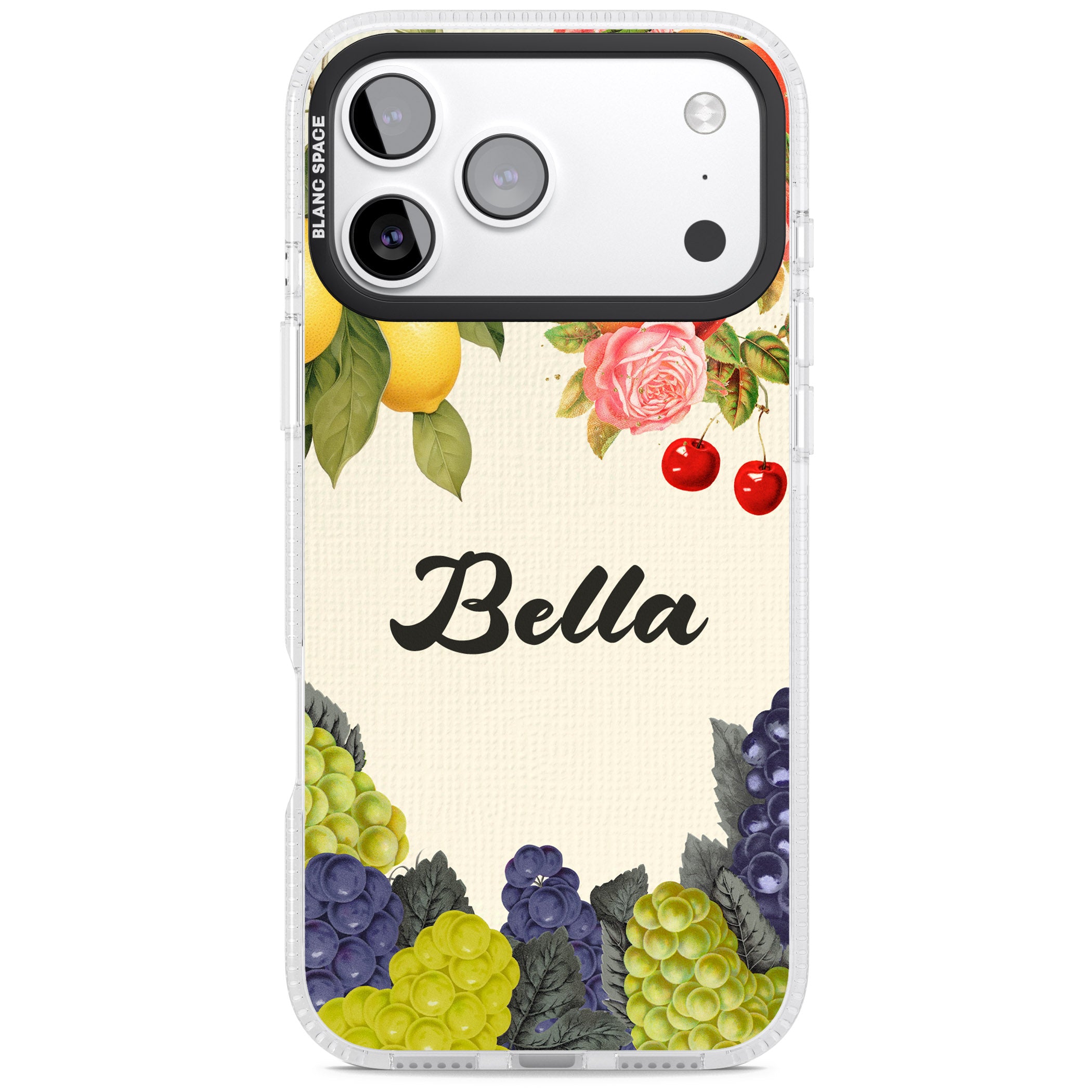 Personalised Vintage Fruits iPhone 17 Pro Impact Air Clear Phone Case