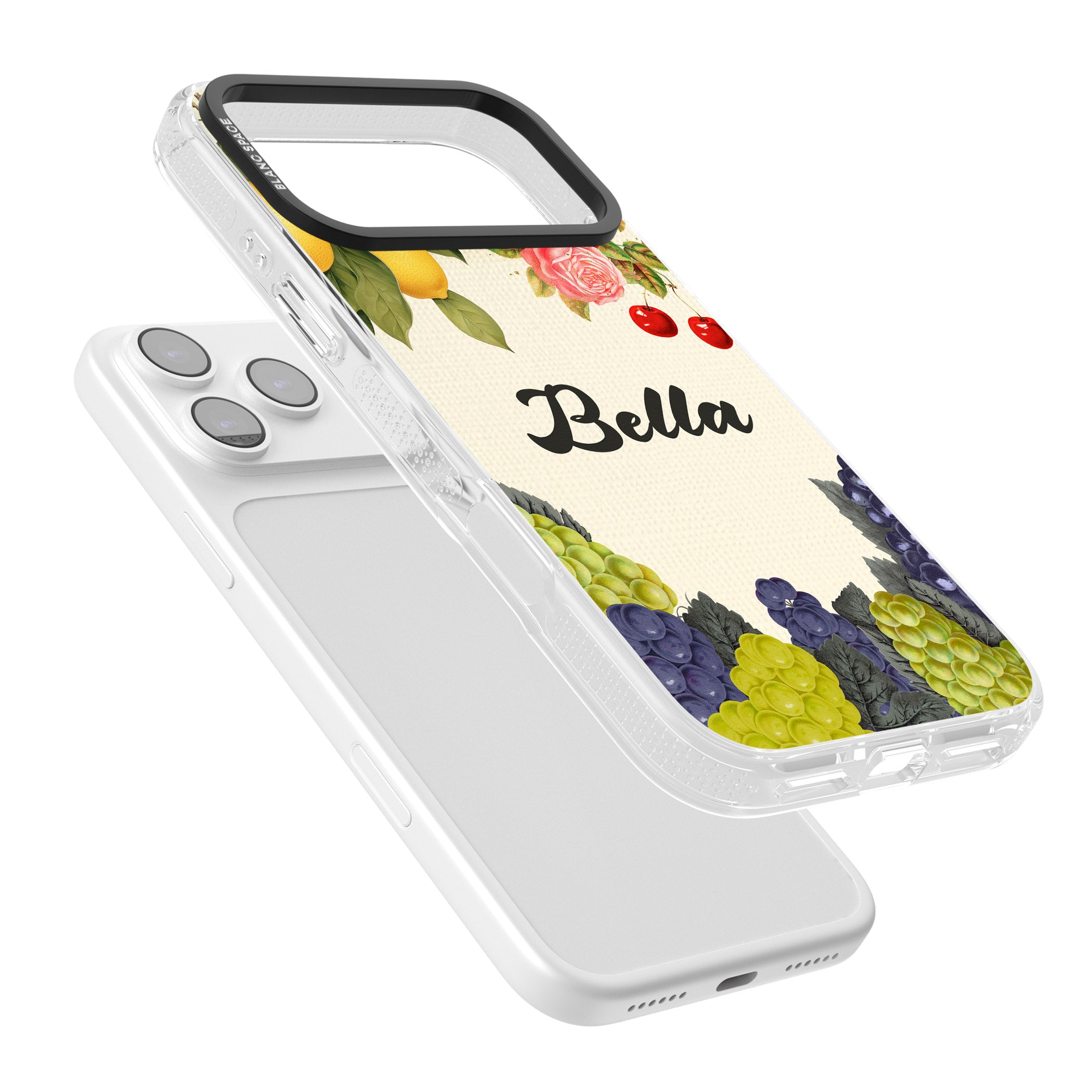 Personalised Vintage Fruits iPhone 17 Pro Impact Air Clear Phone Case Colours