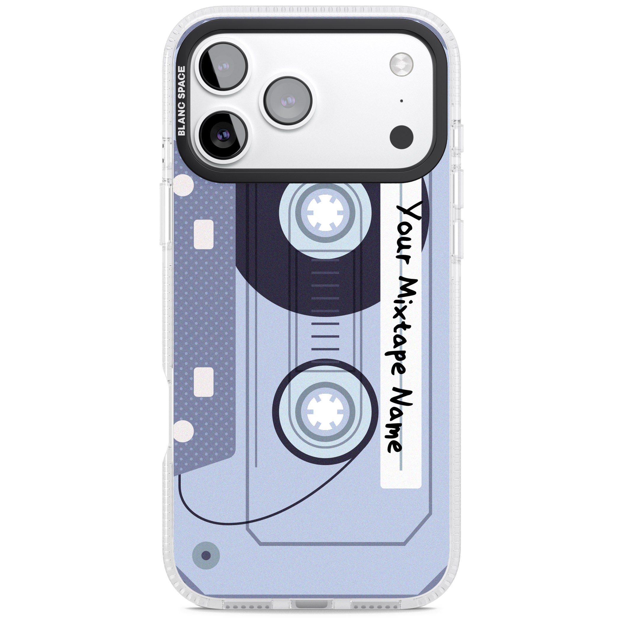 Personalised Retro Mixtape Industrial iPhone 17 Pro Impact Air Clear Phone Case
