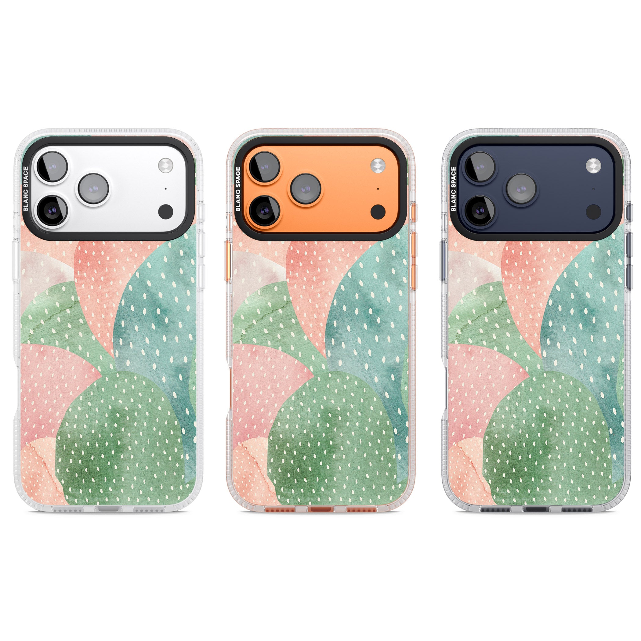Pastel Cacti Pattern iPhone 17 Pro Impact Air Clear Phone Case APT Impact Protection