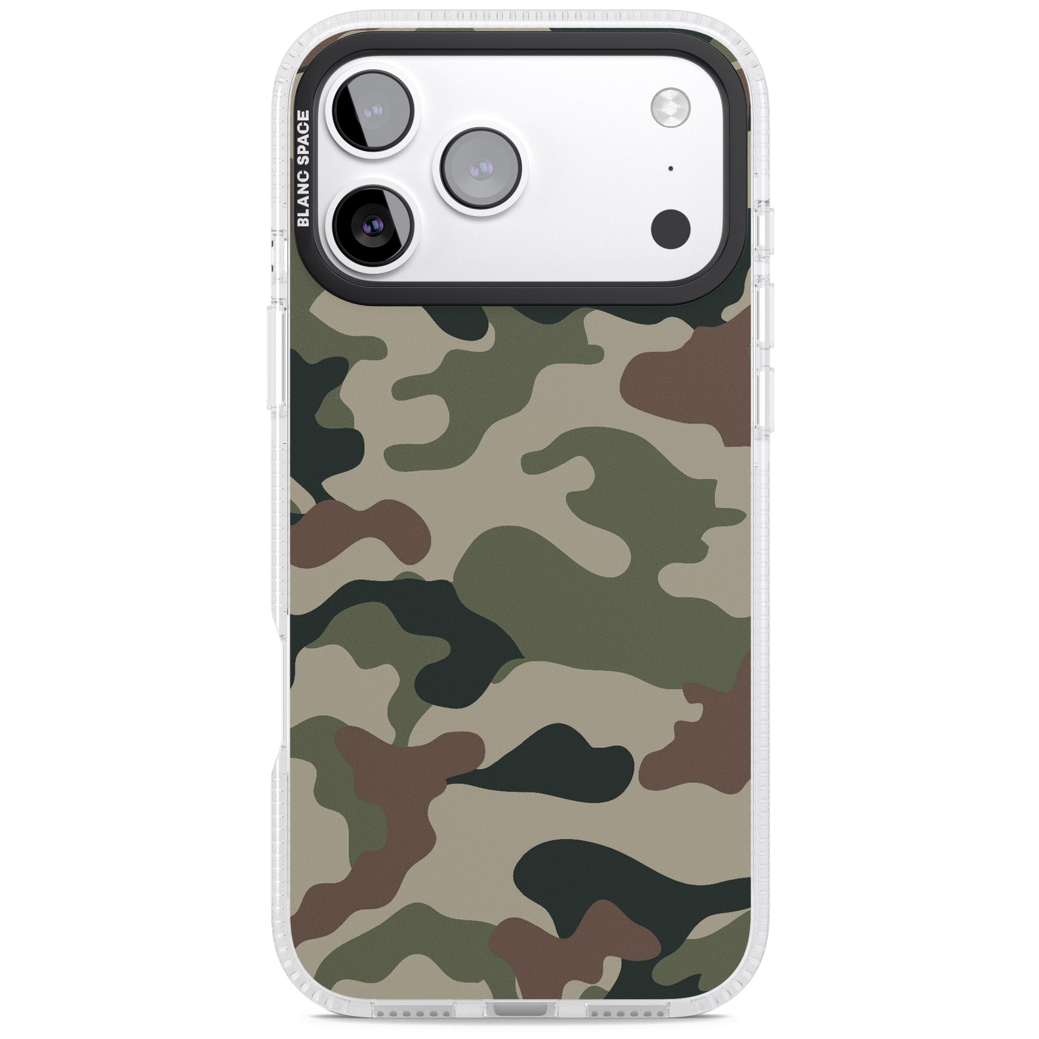 Green And Brown Camo iPhone 17 Pro Max Impact Air Clear Phone Case