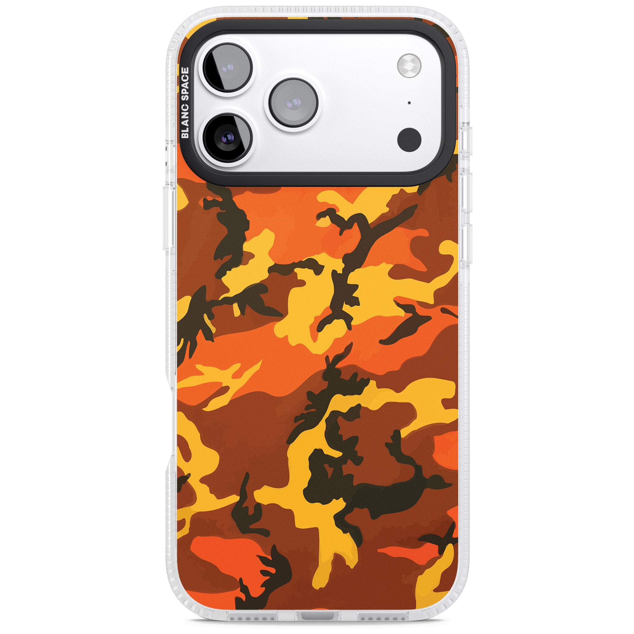 Orange Camo iPhone 17 Pro Impact Air Clear Phone Case