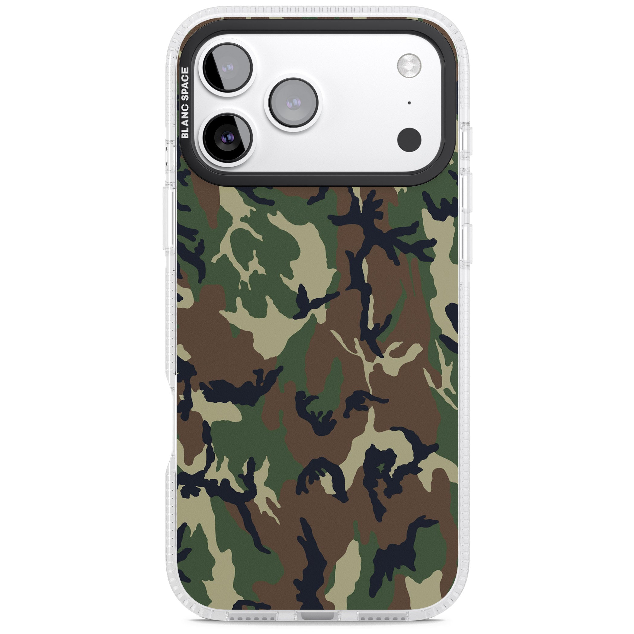 Forest Green Camo iPhone 17 Pro Max Impact Air Clear Phone Case