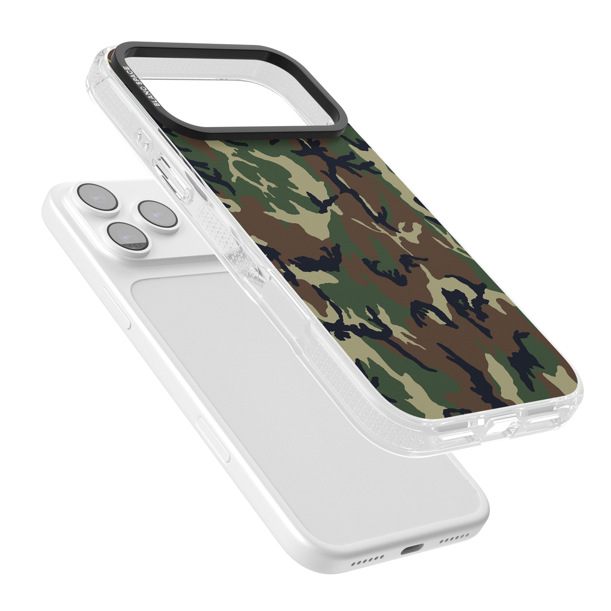 Forest Green Camo iPhone 17 Pro Max Impact Air Clear Phone Case Colours