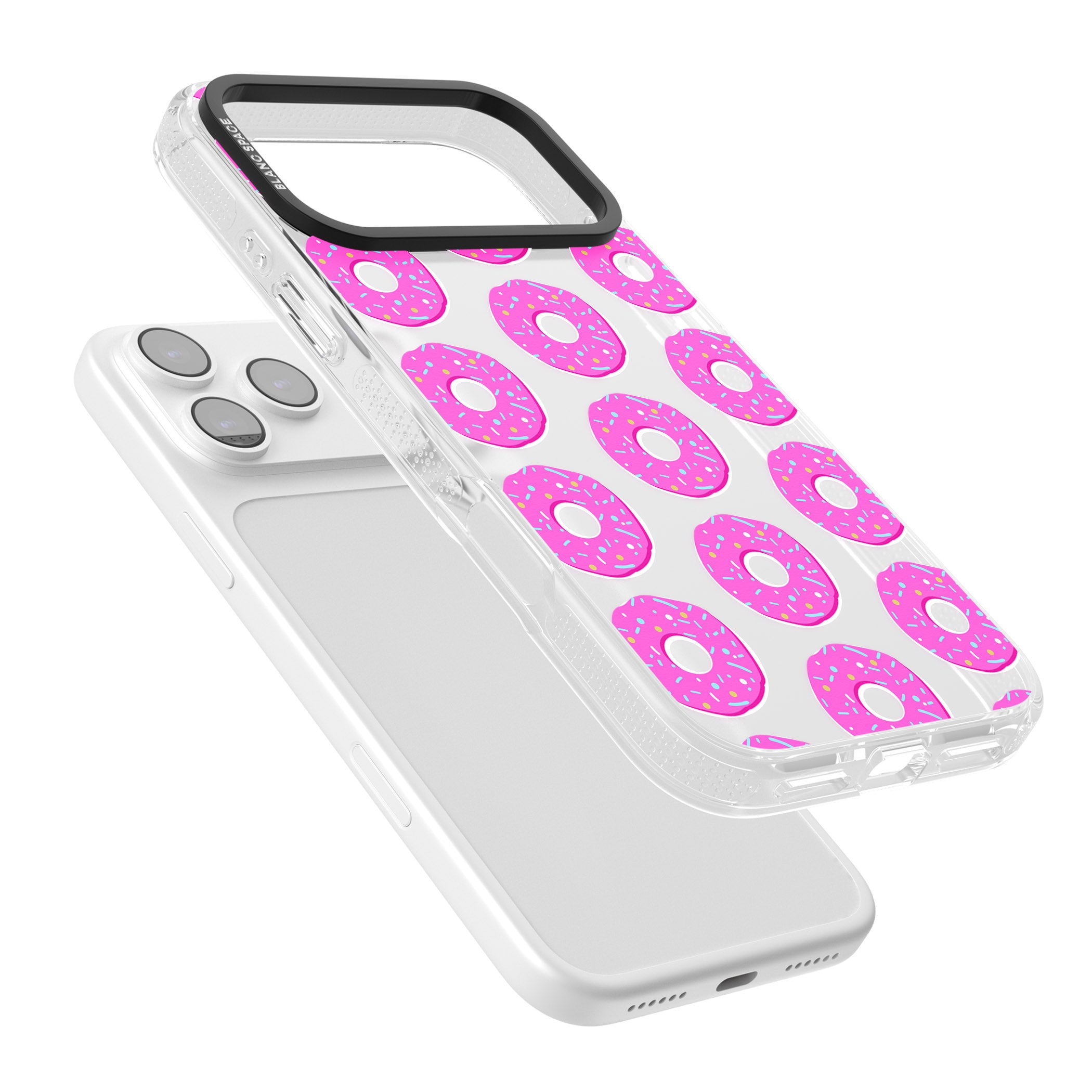 Pink Donut Pattern iPhone 17 Pro Impact Air Clear Phone Case Colours