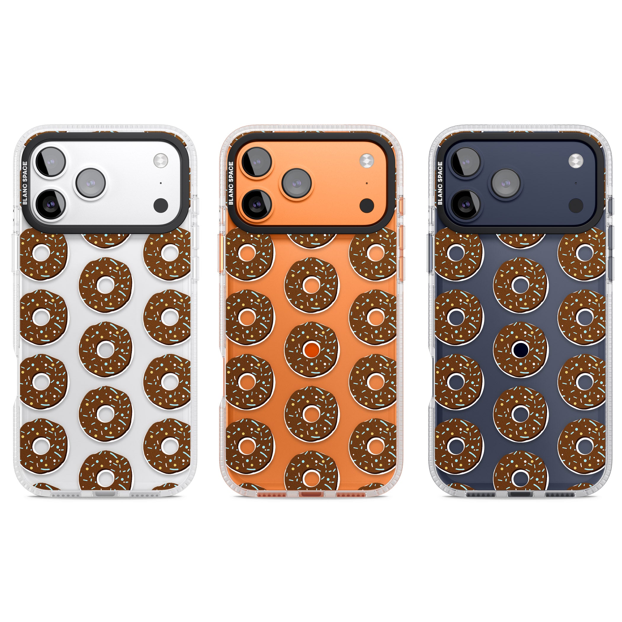 Chocolate Donut Pattern iPhone 17 Pro Impact Air Clear Phone Case APT Impact Protection