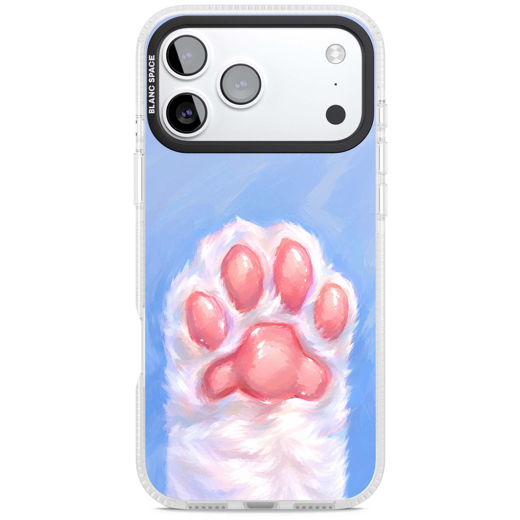Soft White Paw cute iPhone case | Clear Case Impact Air case for iPhone 17 Pro, iPhone 17 Pro Max