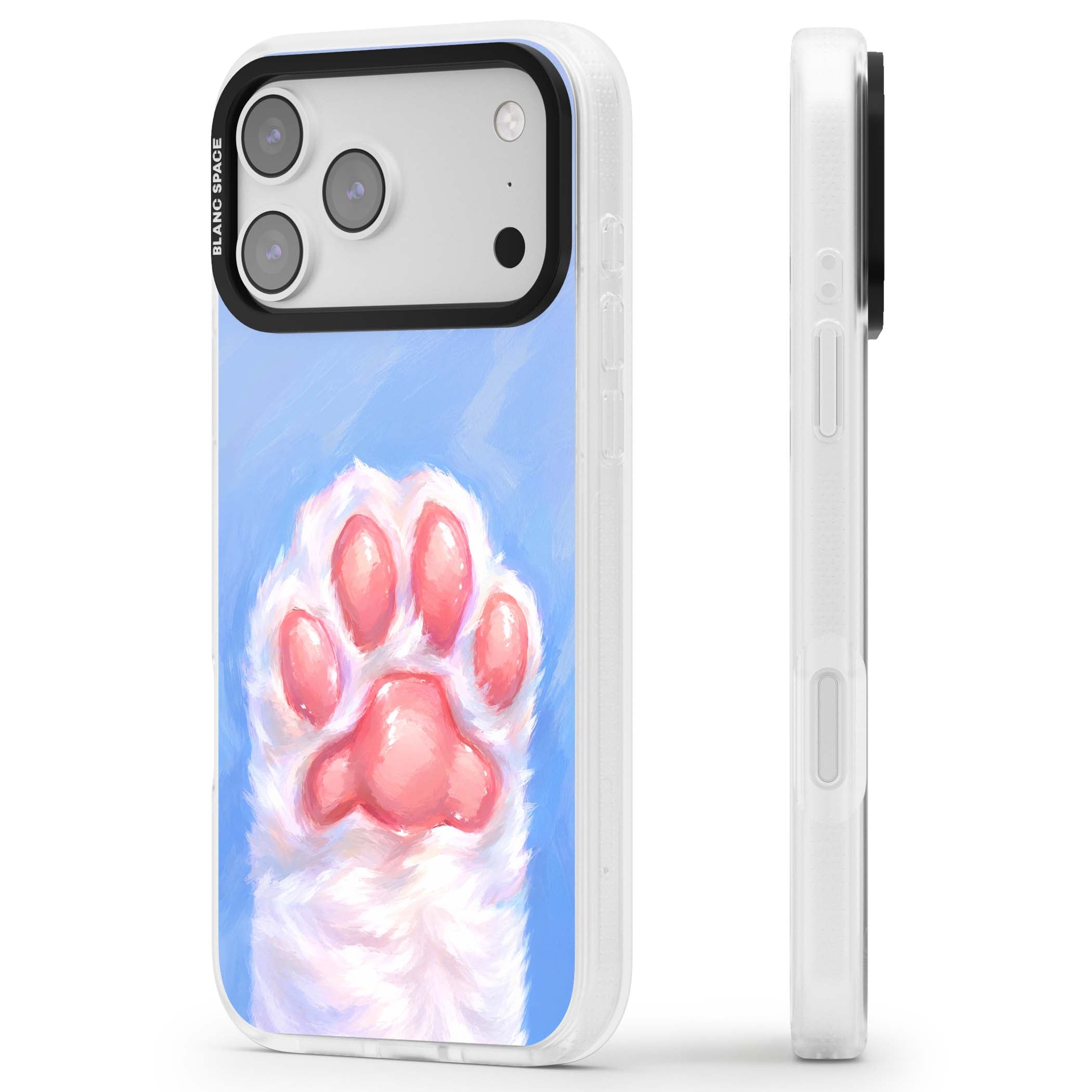 Soft White Paw cute iPhone case | Clear Case Impact Air case for iPhone 17 Pro, iPhone 17 Pro Max