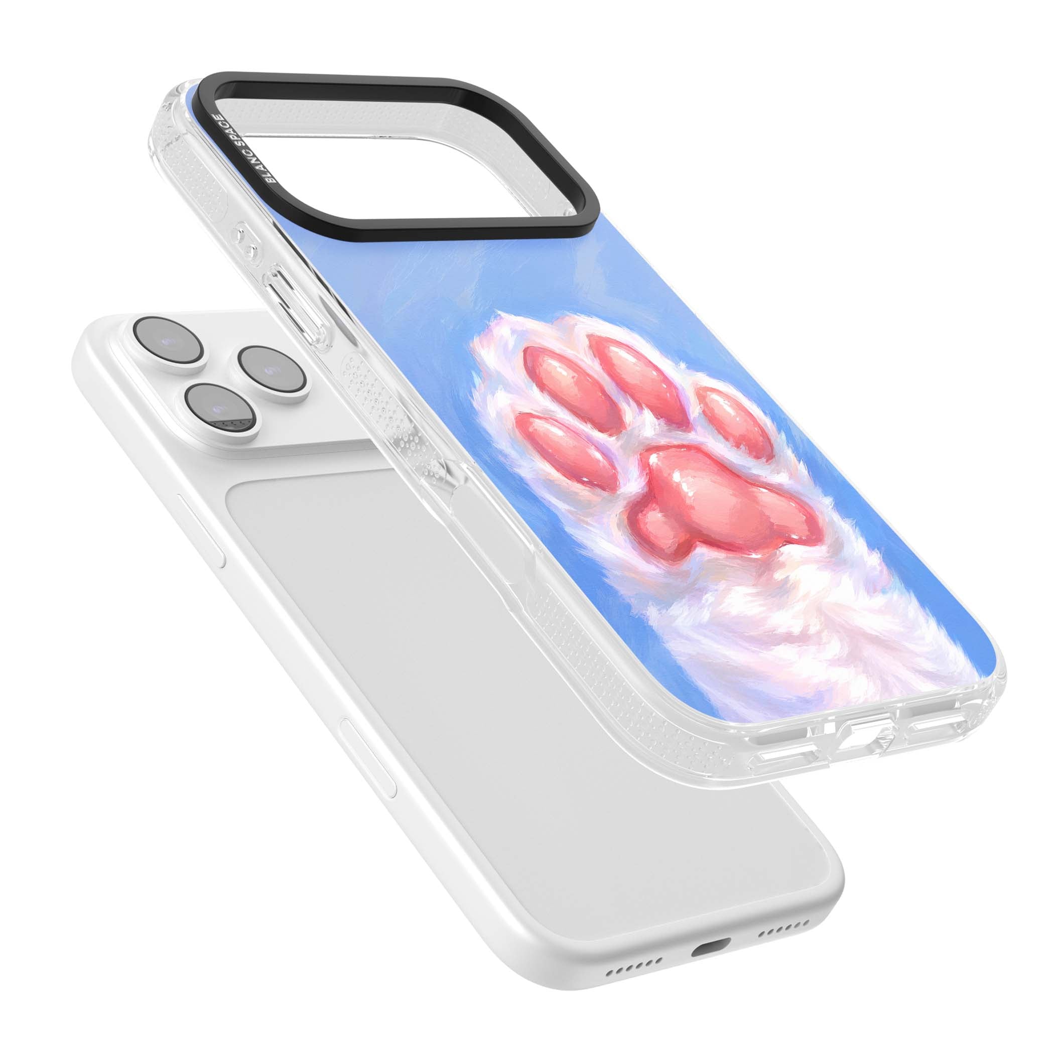 Soft White Paw cute iPhone case | Clear Case Impact Air case for iPhone 17 Pro, iPhone 17 Pro Max