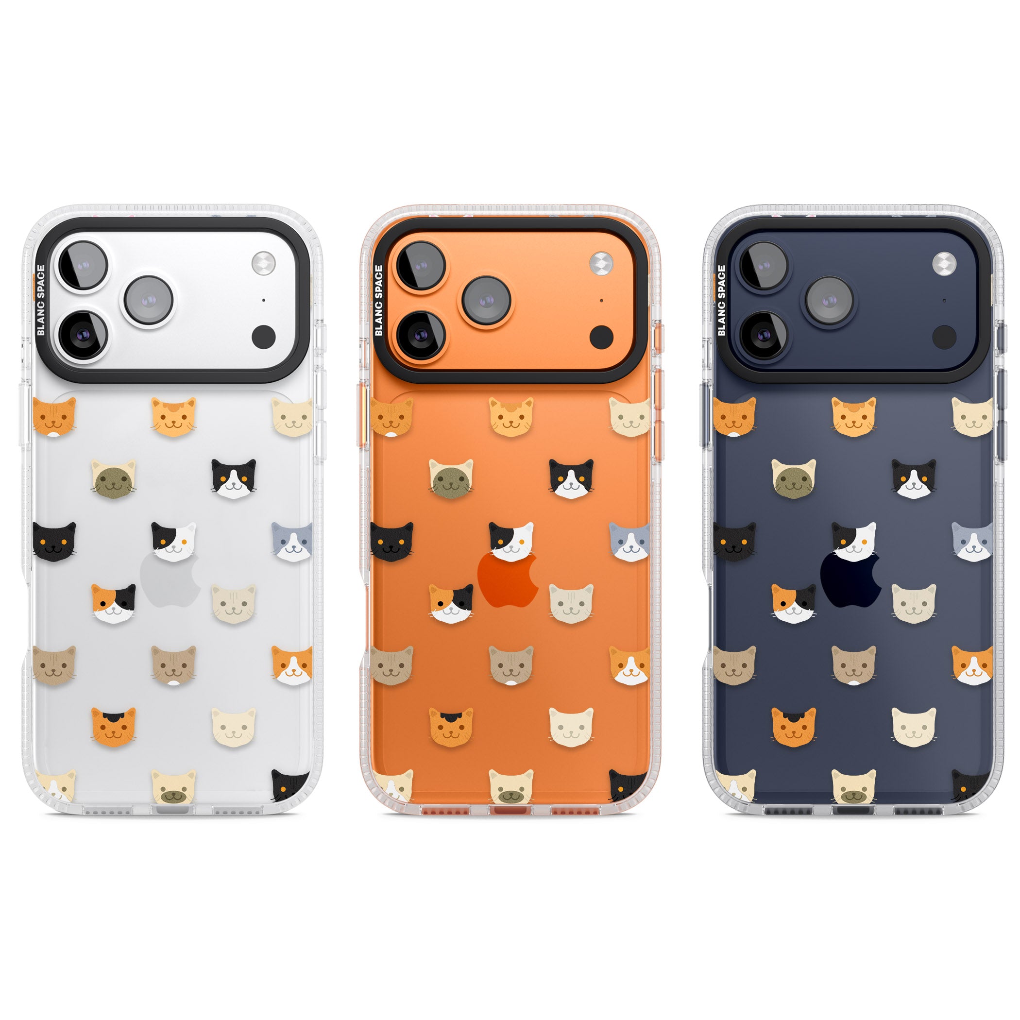 Cute Cat Face Transparent iPhone 17 Pro Impact Air Clear Phone Case APT Impact Protection