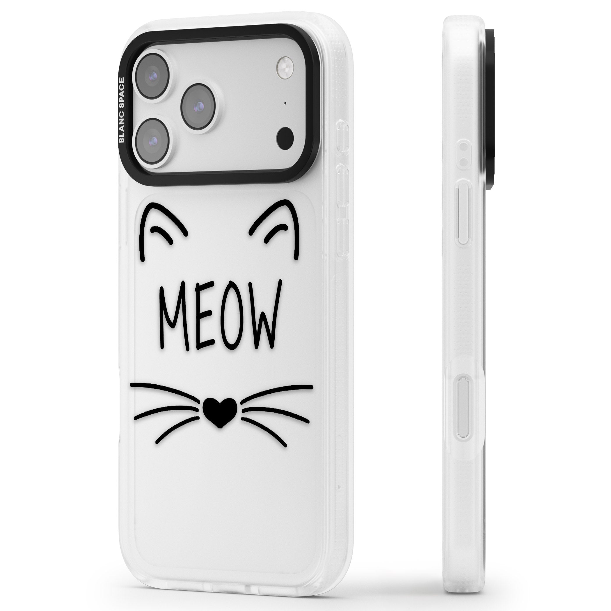 Cat Whiskers iPhone 17 Pro Max Impact Air Clear Phone Case Side Profile