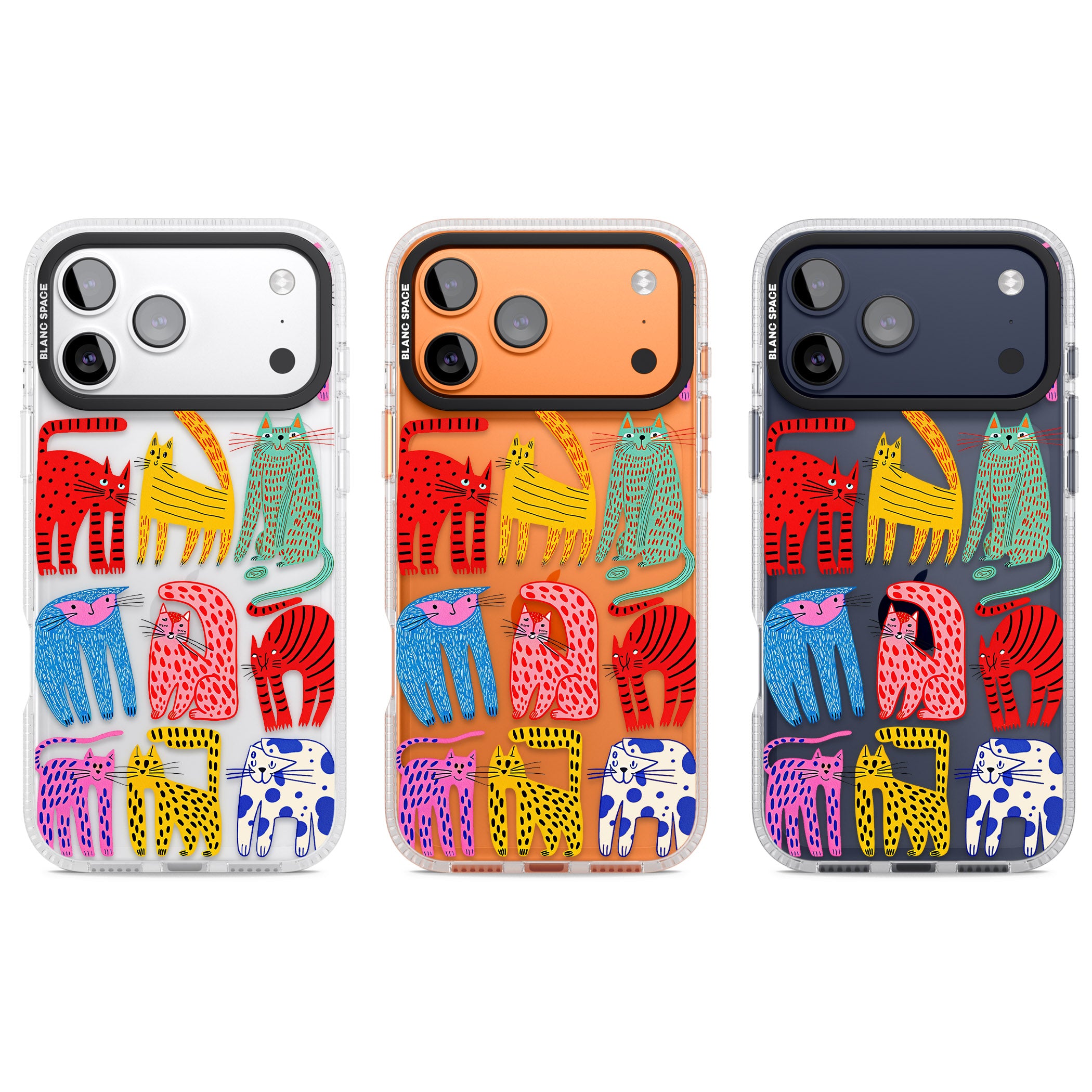 Abstract Colourful Cats iPhone 17 Pro Impact Air Clear Phone Case APT Impact Protection