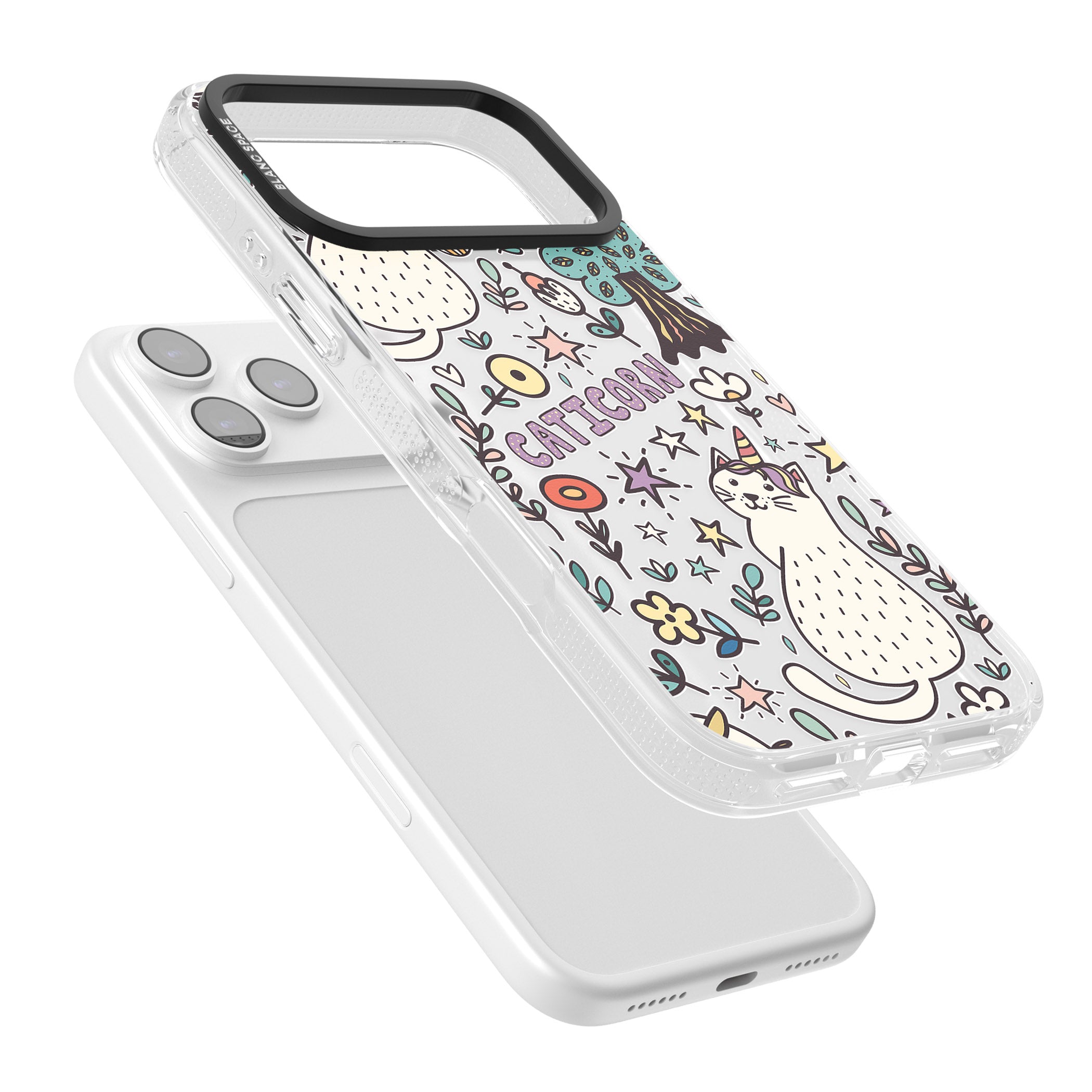 Caticorn Pattern iPhone 17 Pro Max Impact Air Clear Phone Case Colours