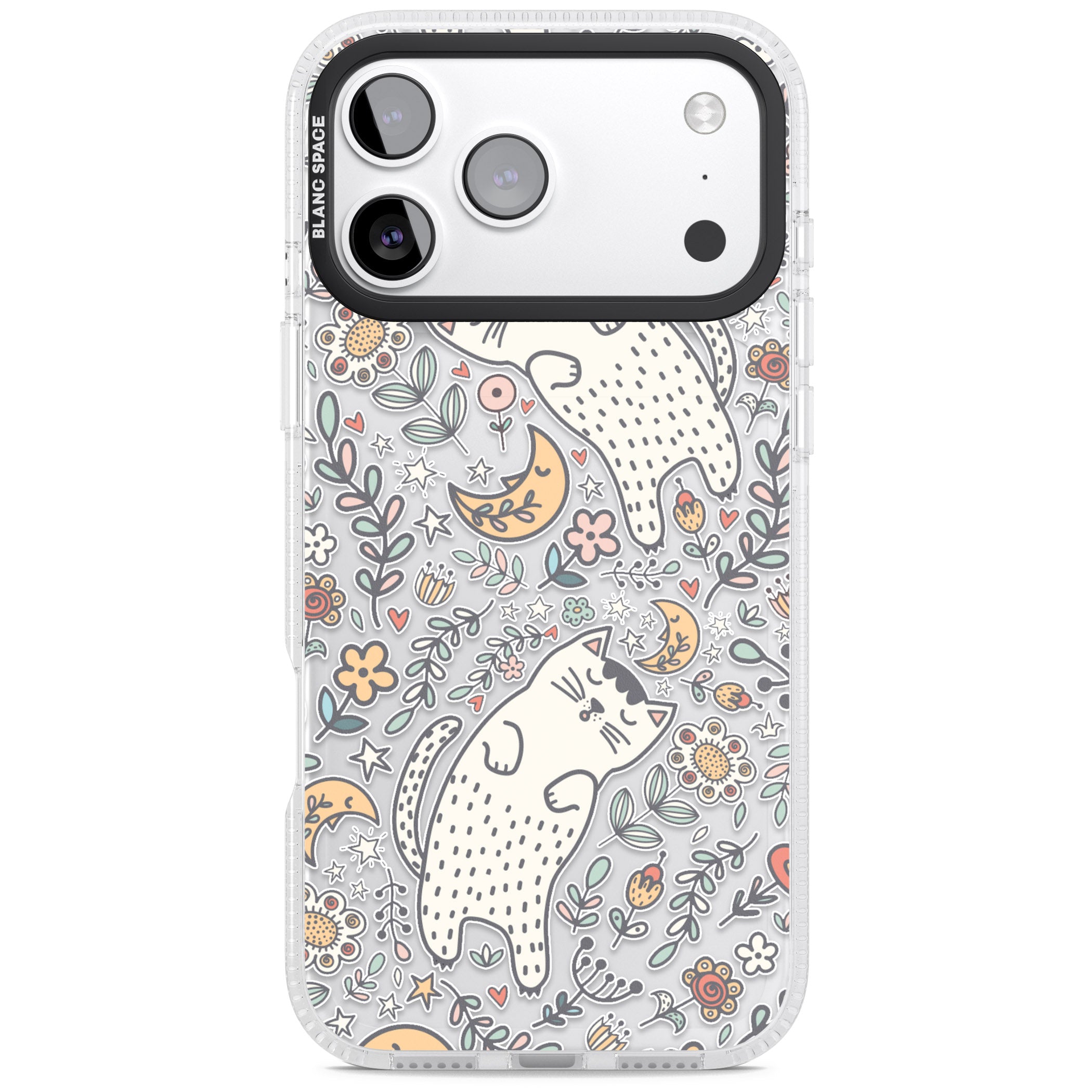 Sleeping Cat Pattern iPhone 17 Pro Max Impact Air Clear Phone Case
