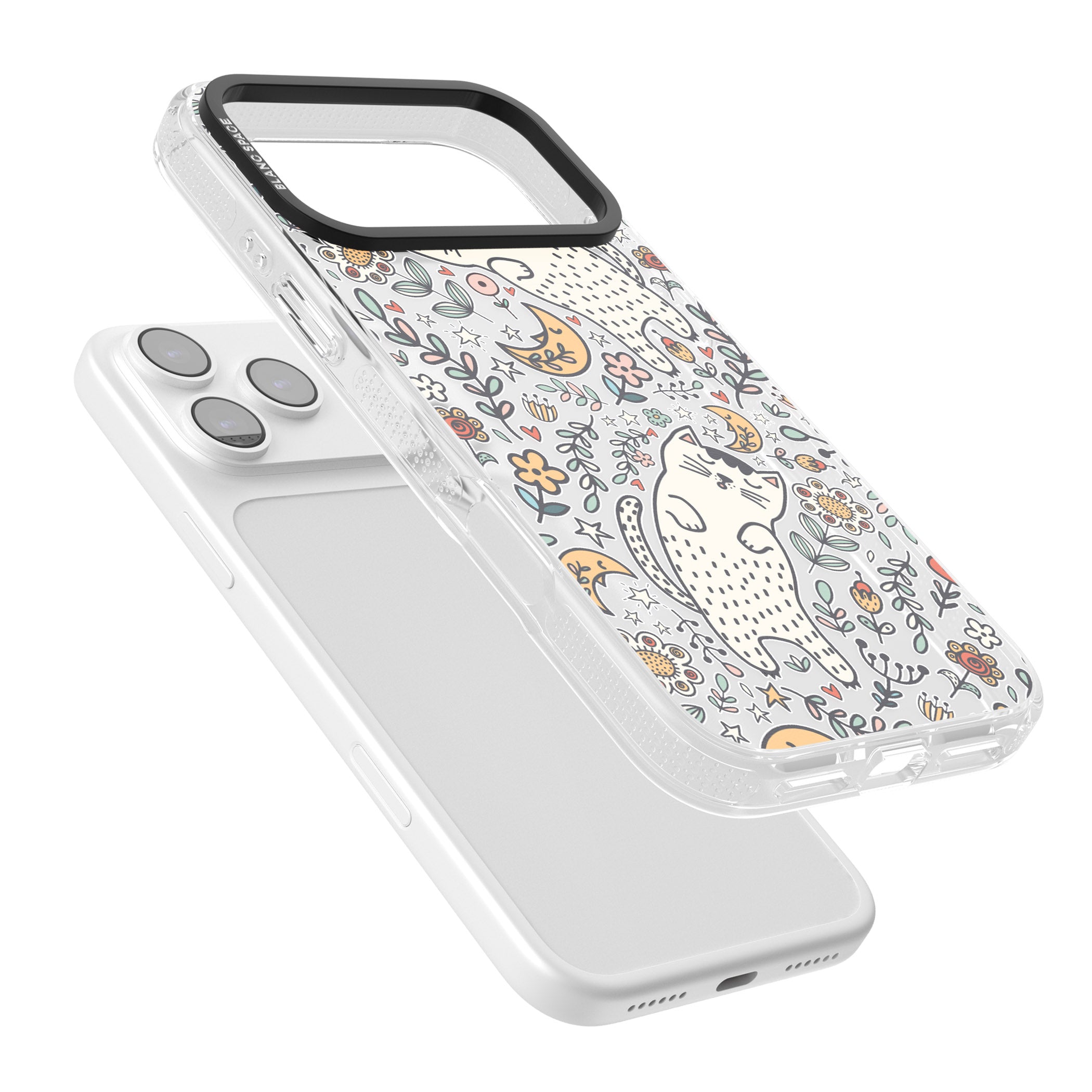 Sleeping Cat Pattern iPhone 17 Pro Max Impact Air Clear Phone Case Colours