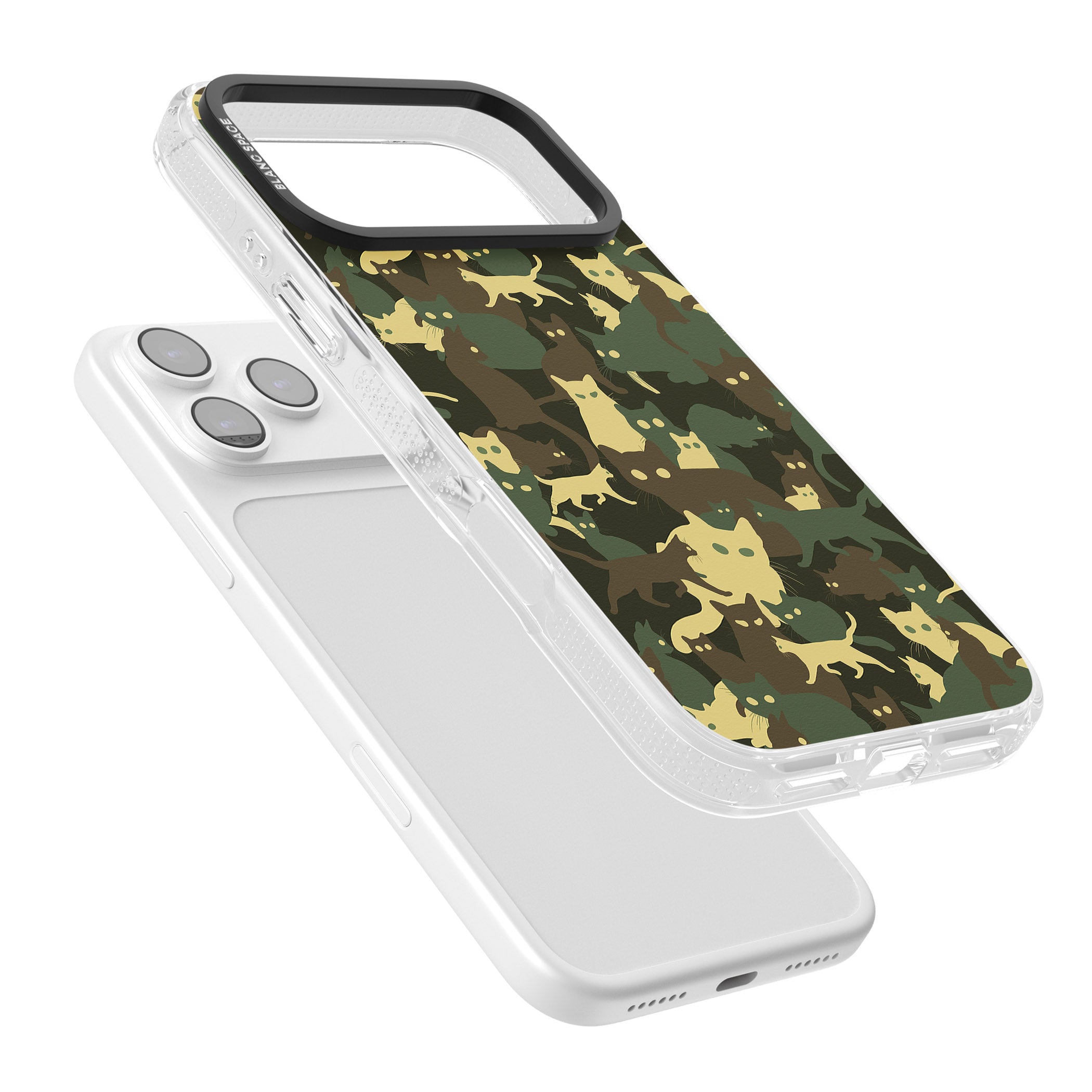 Forest Cat Camo iPhone 17 Pro Impact Air Clear Phone Case Colours