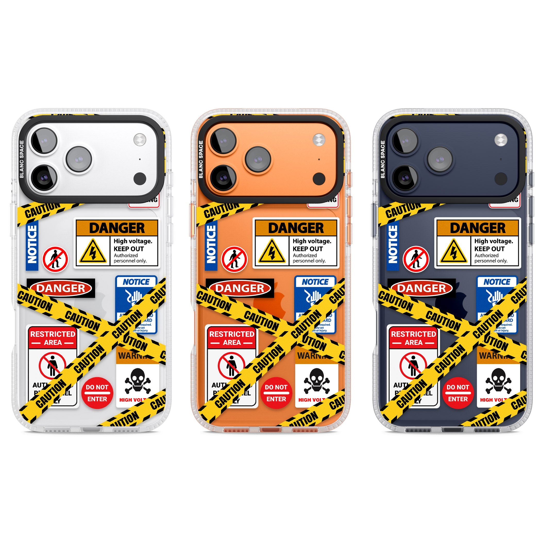 Caution Sign iPhone 17 Pro Impact Air Clear Phone Case APT Impact Protection