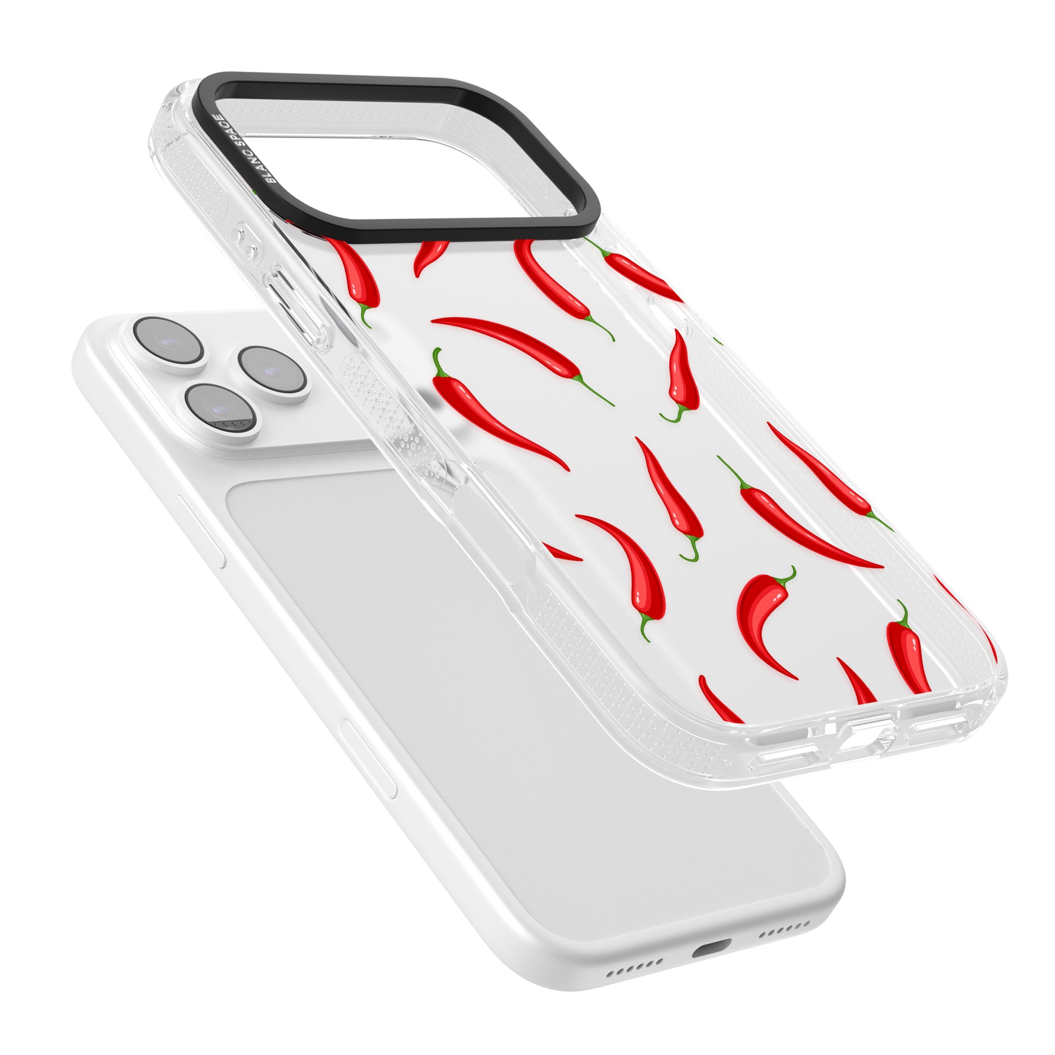 Chilli Pattern iPhone 17 Pro Max Impact Air Clear Phone Case Colours