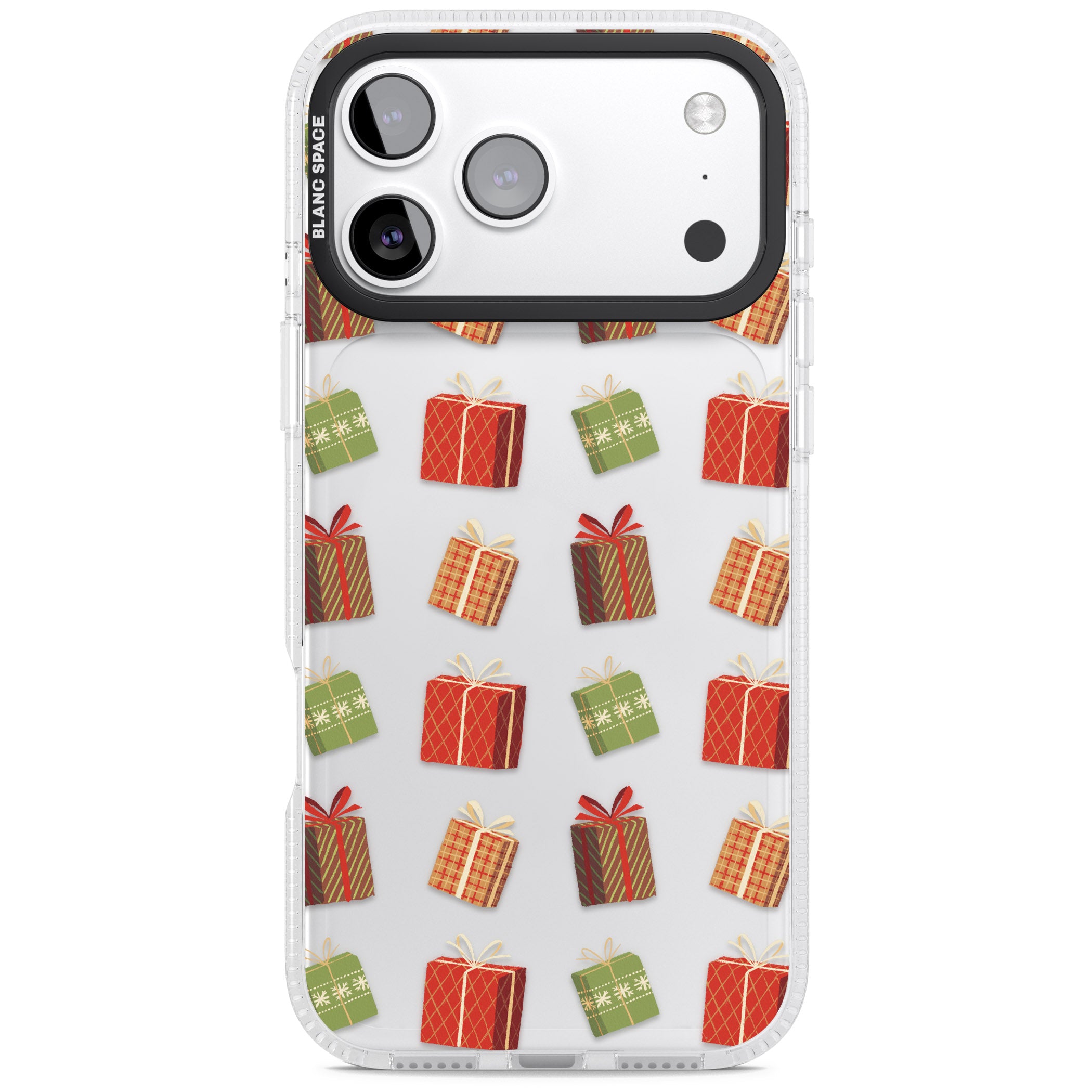 Christmas Presents Pattern iPhone 17 Pro Max Impact Air Clear Phone Case