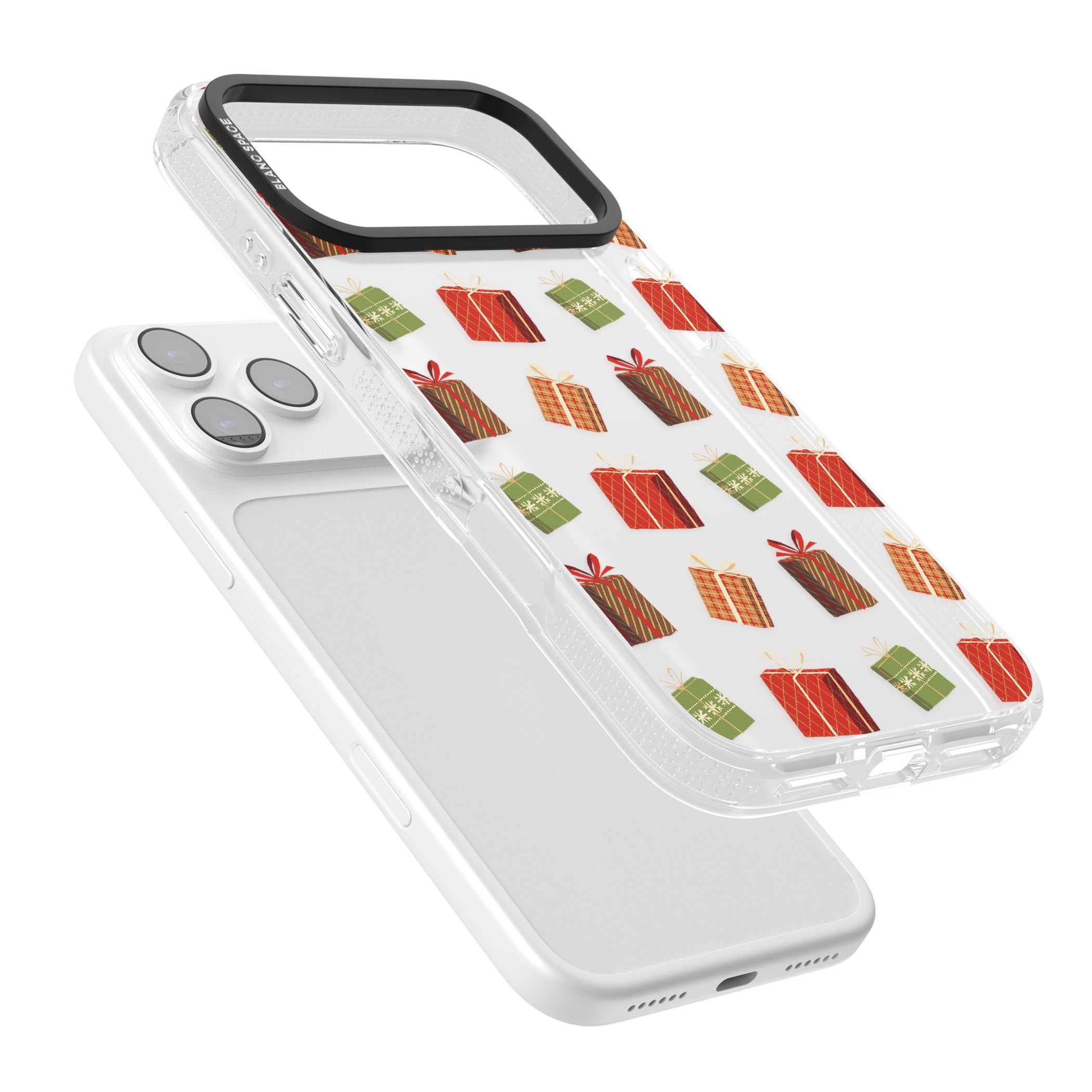 Christmas Presents Pattern iPhone 17 Pro Max Impact Air Clear Phone Case Colours