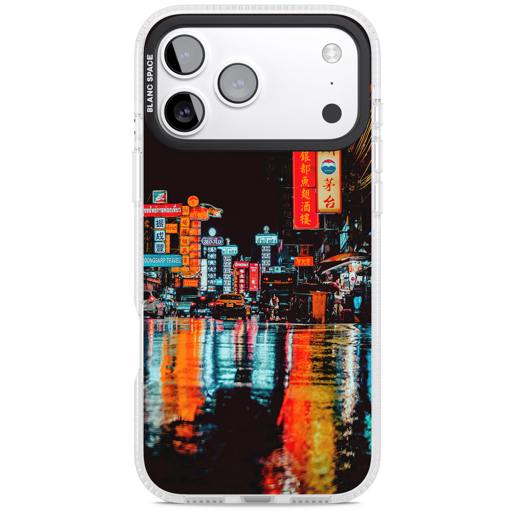 Neon City iPhone 17 Pro Impact Air Clear Phone Case