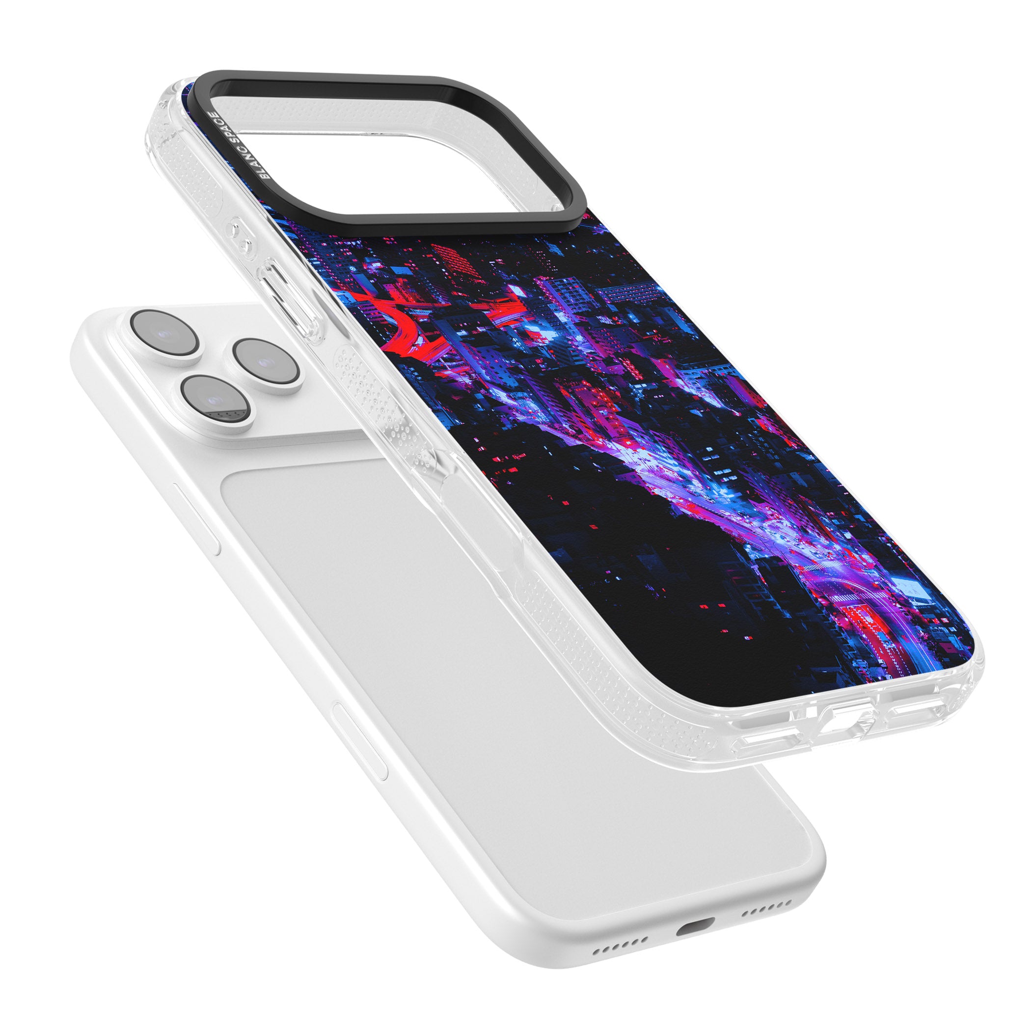 Neon Cityscape iPhone 17 Pro Impact Air Clear Phone Case Colours